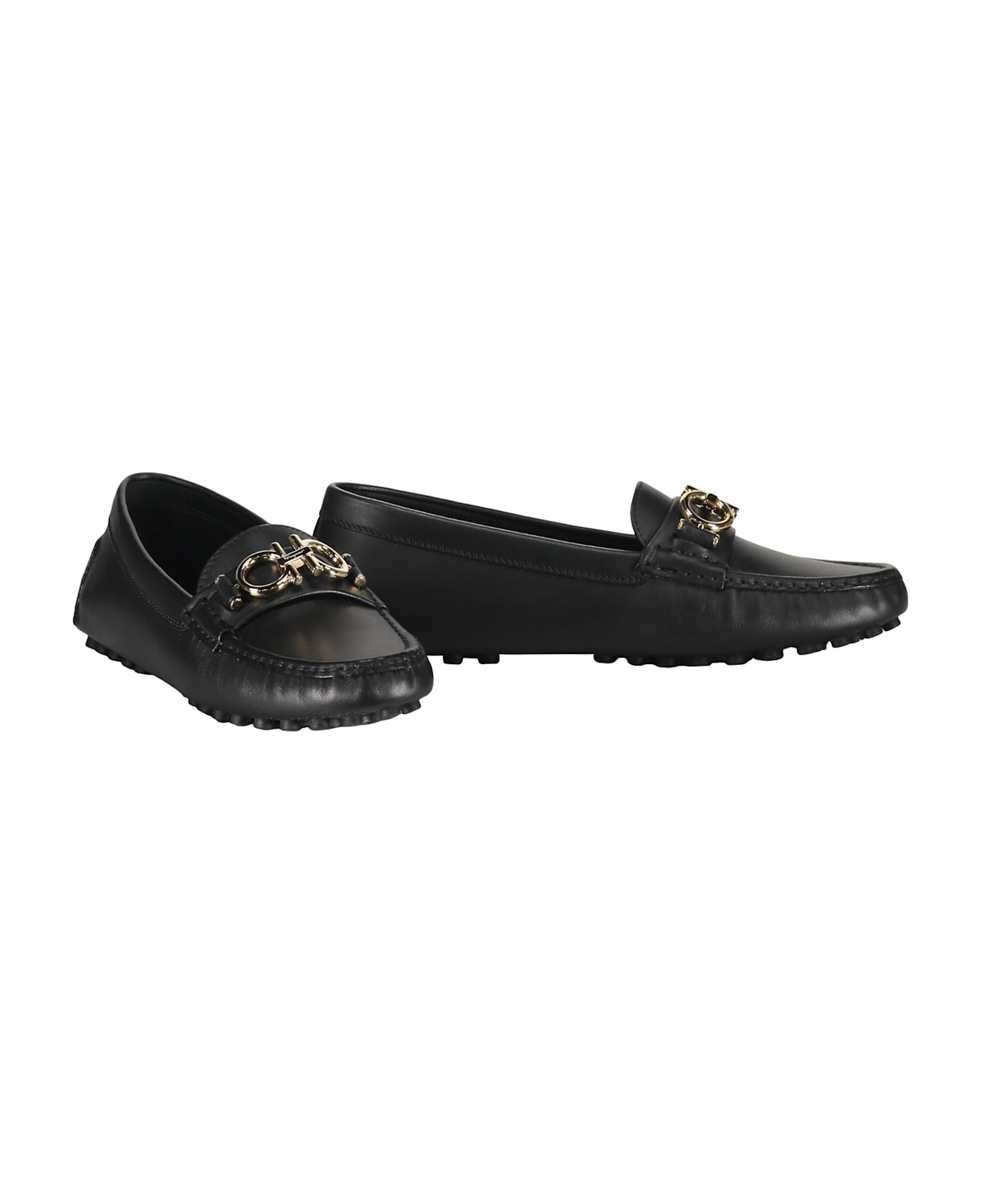 Ferragamo Leather Loafers - black