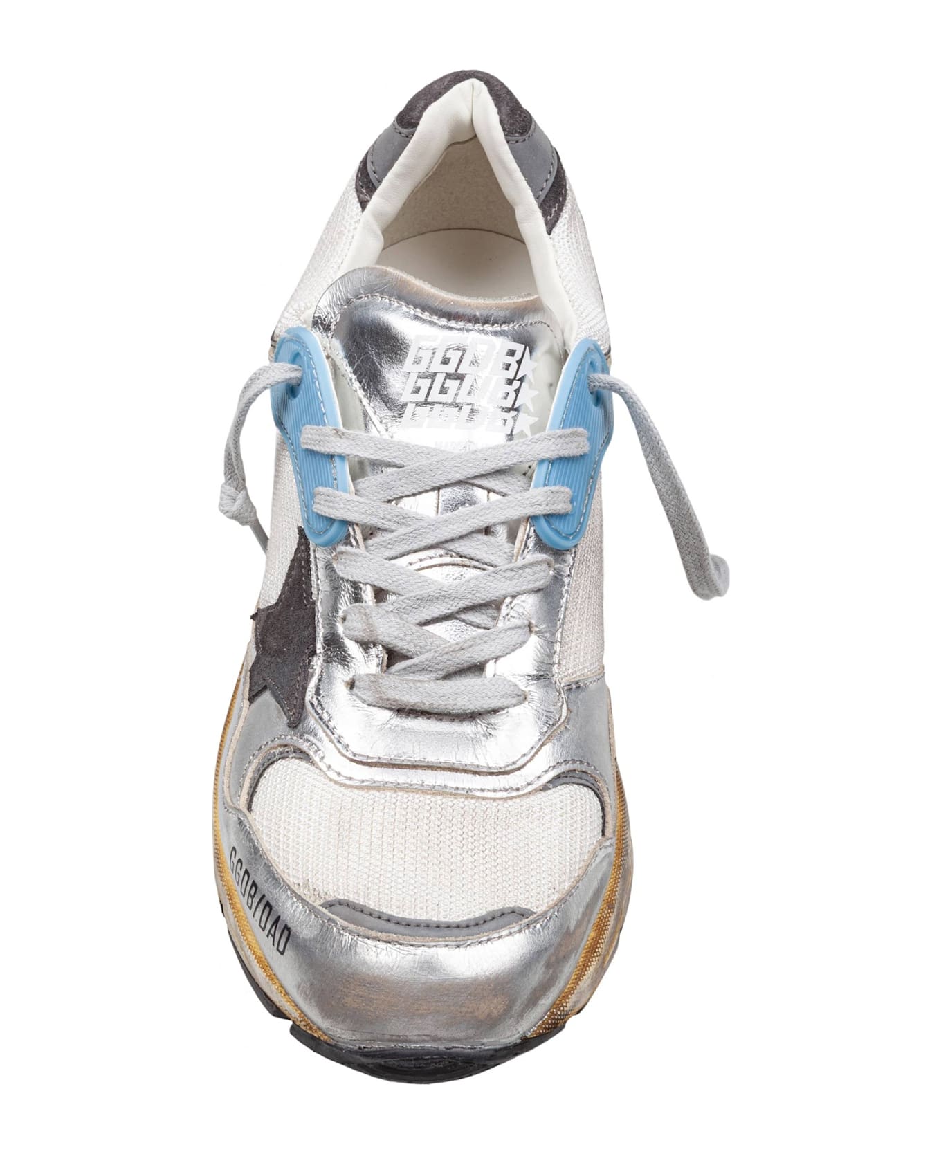 Golden Goose Dad-star Sneakers In Mesh And Laminated Leather Color Grey And Blackrunning - Multi