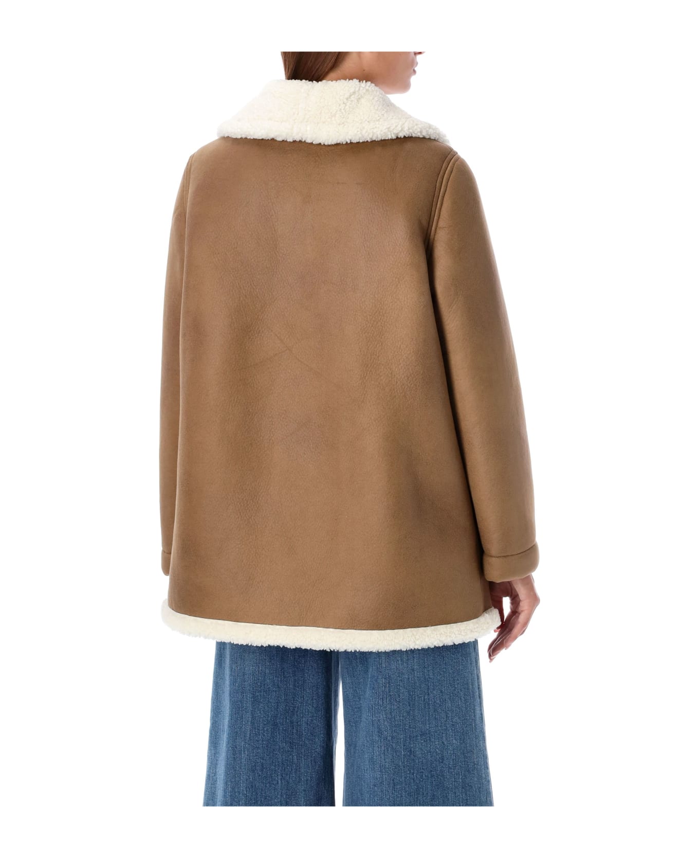 A.P.C. Mateau Vanessa Eco Shearling Jacket - ECRU