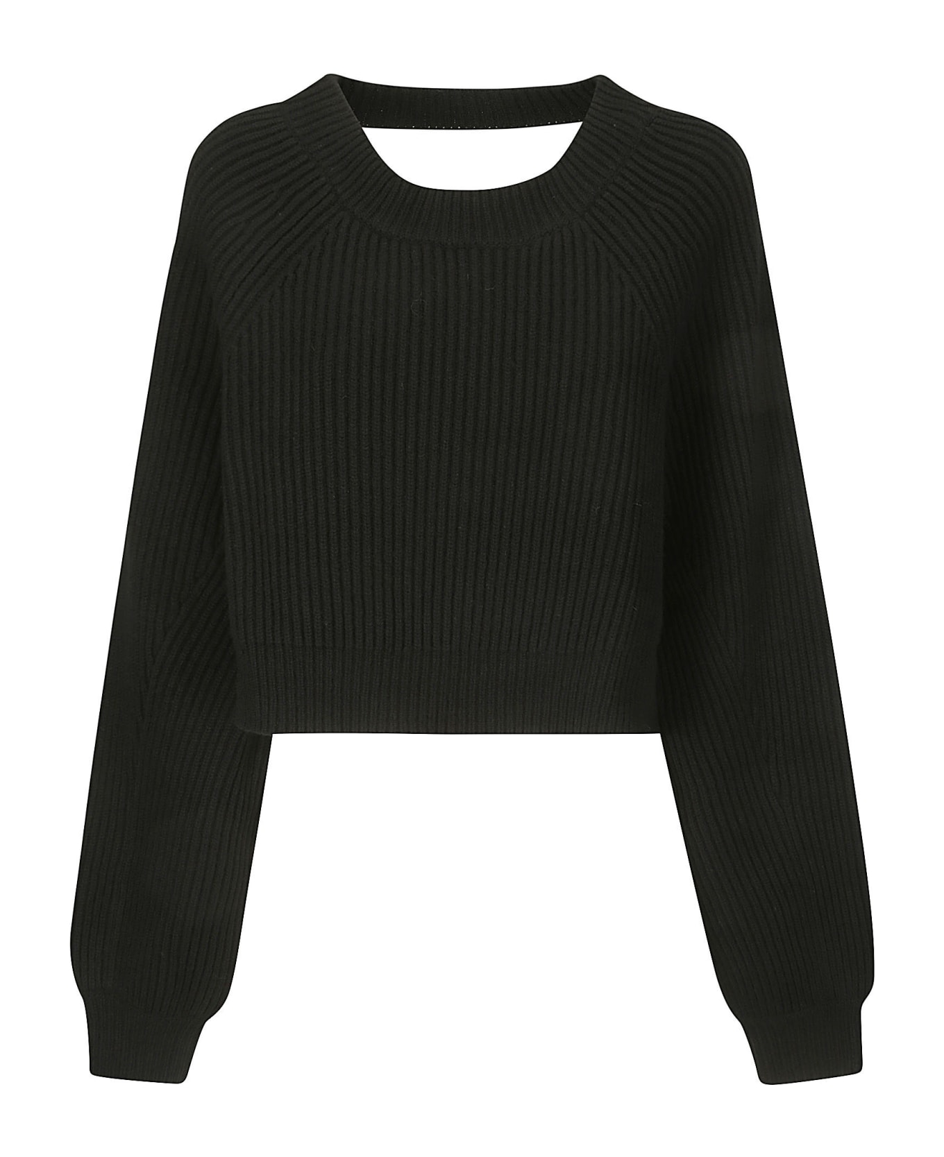 Yohji Yamamoto R-backless Cropped Top - BLACK