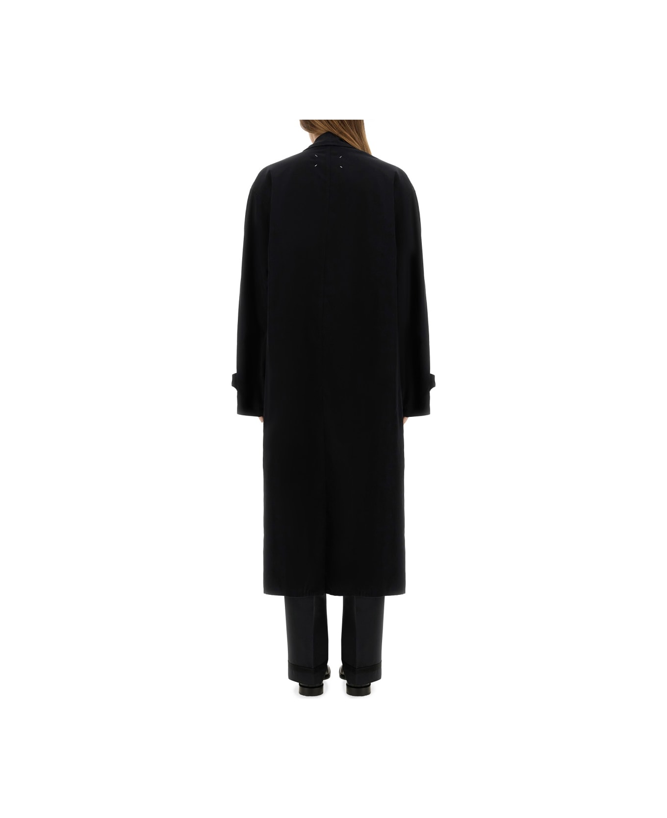 Maison Margiela Single-breasted Trench Coat - BLACK