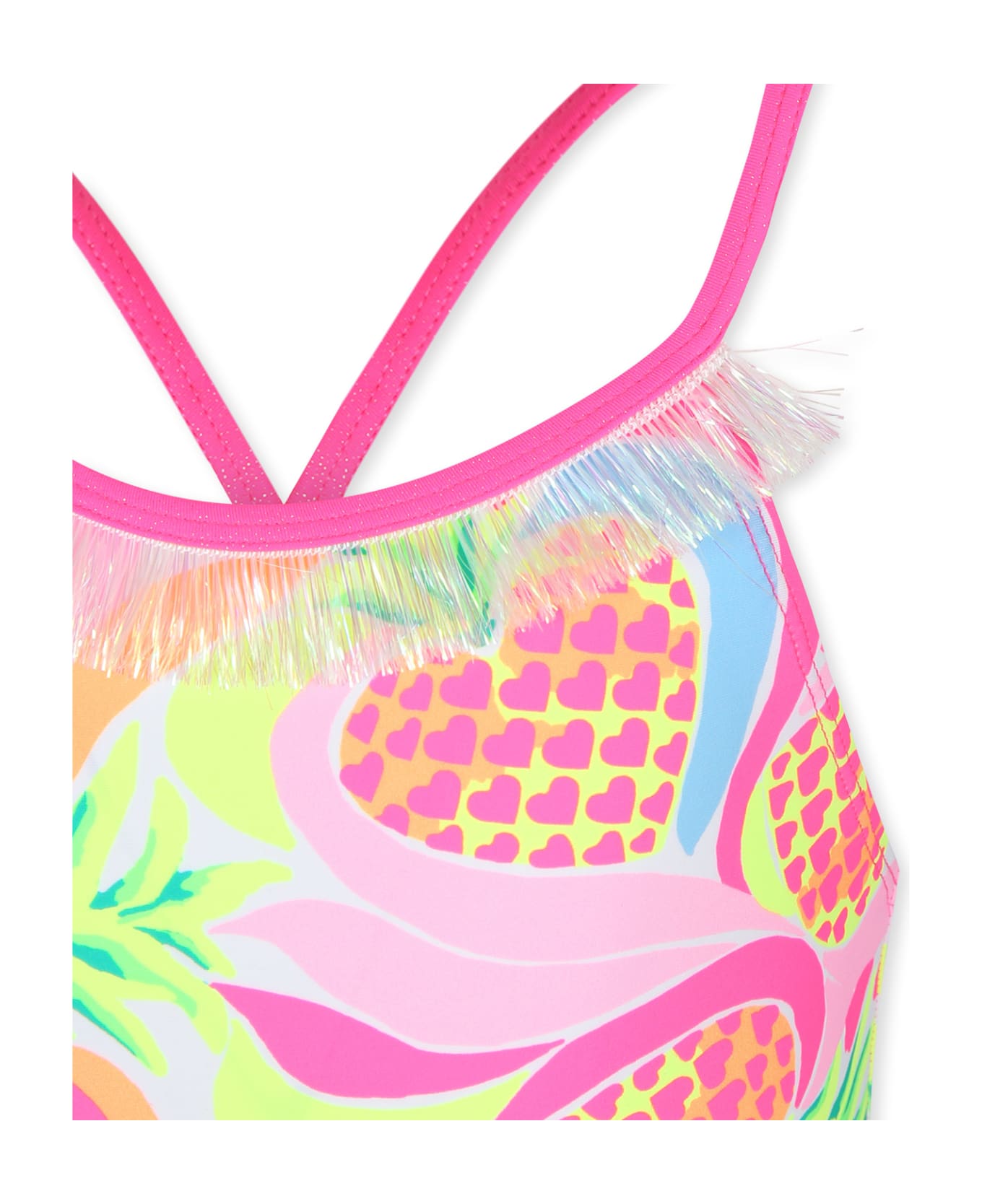 Billieblush Pink Swimsuit For Girl With Pineapple Print - Multicolor