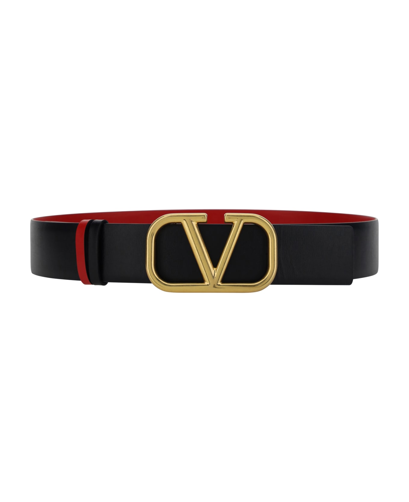 Valentino Garavani 'v-logo' Reversible Signature - Nero-rouge Pur ベルト