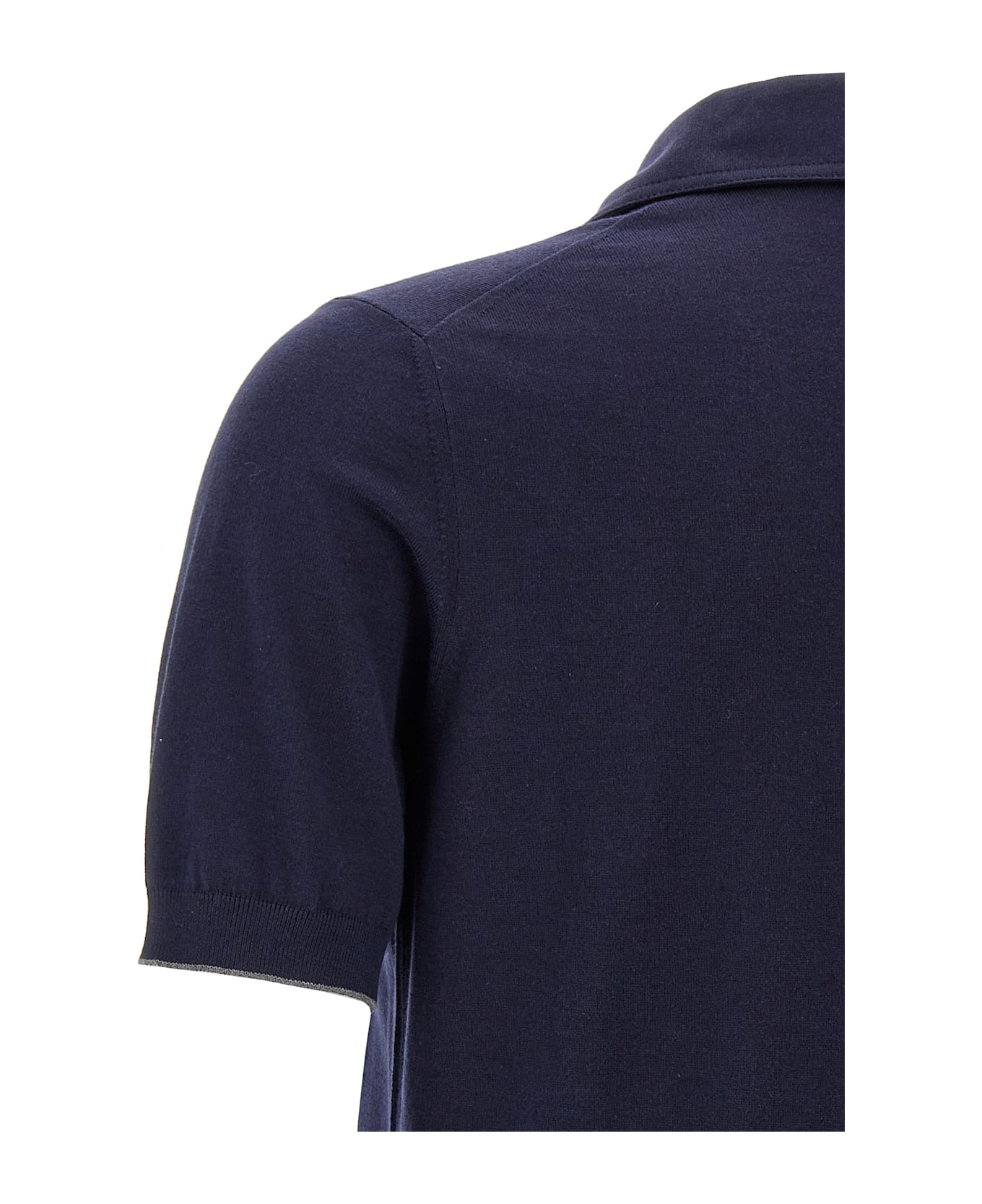 Brunello Cucinelli V-neck Polo Shirt - Blue ポロシャツ