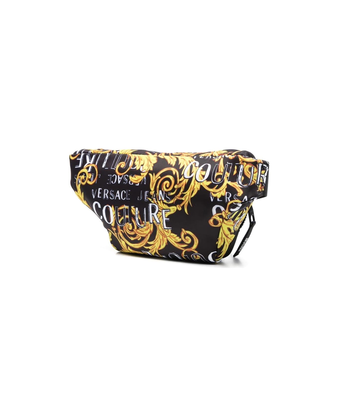 Versace Jeans Couture Black Waist Bag - Black Gold