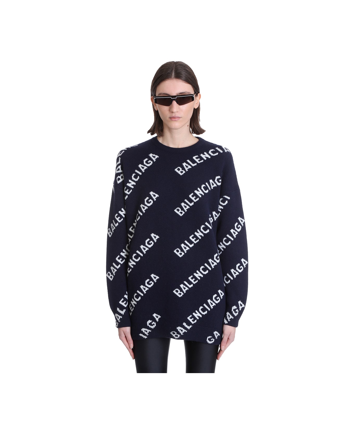 Balenciaga Knitwear In Blue Wool | italist