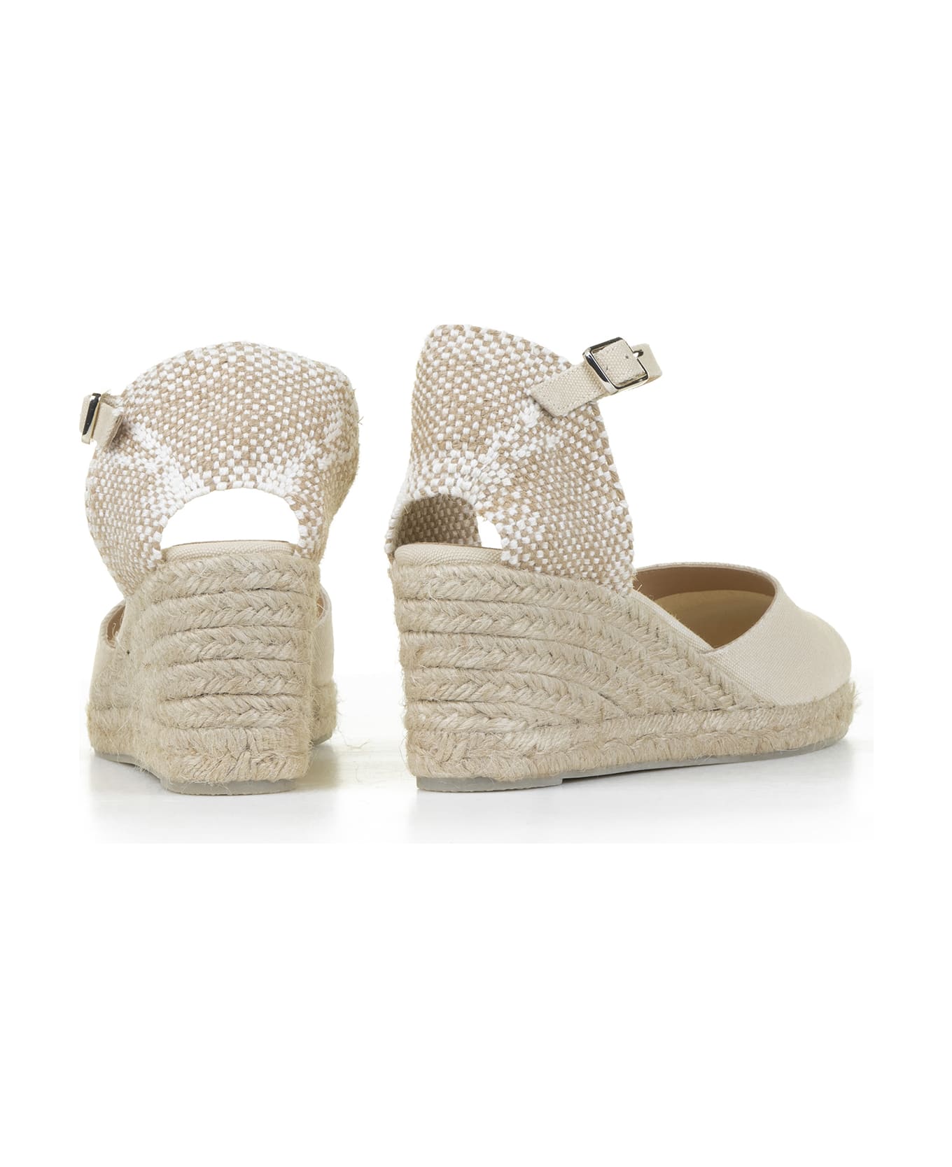 Castañer Carol Espadrilles In Canvas With Wedge - IVORY ウェッジシューズ