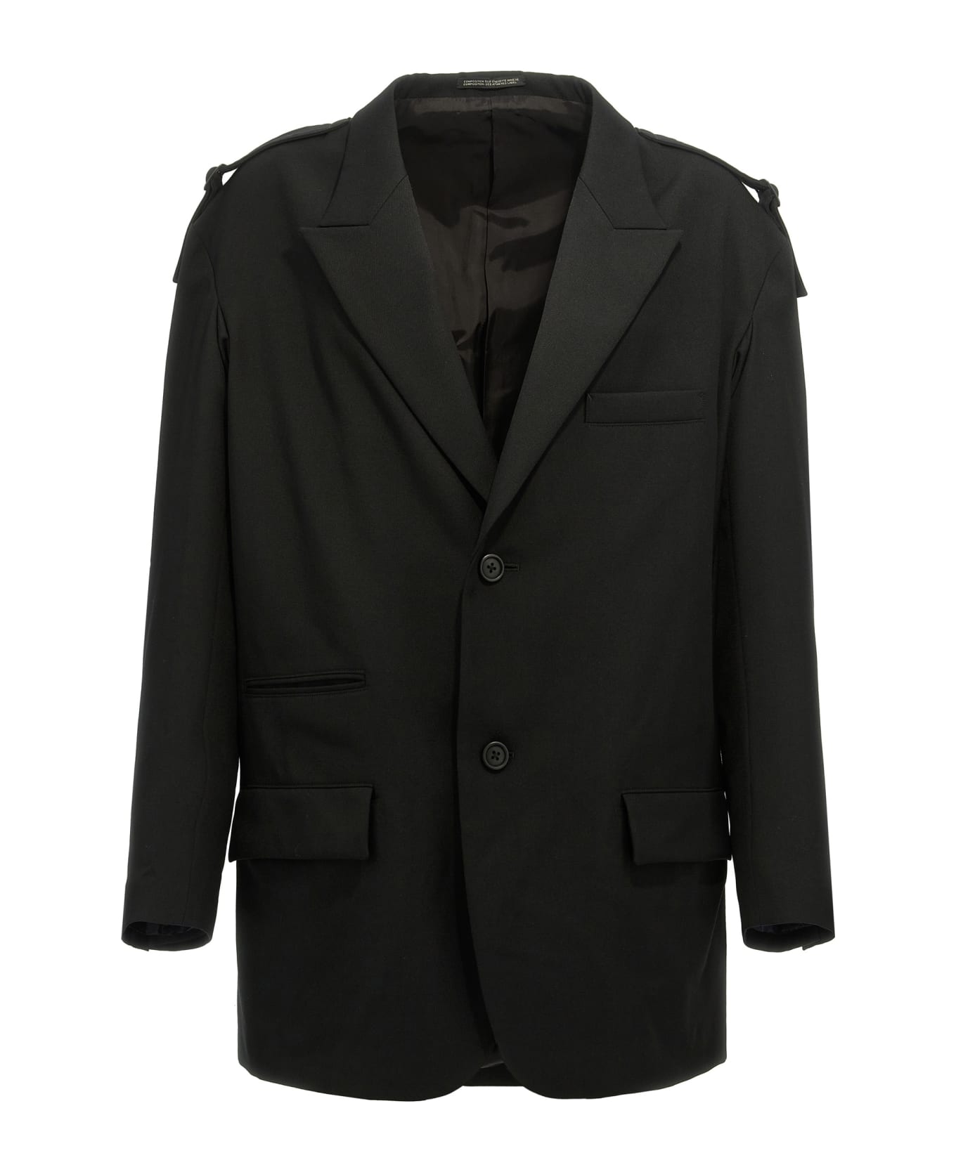 Yohji Yamamoto Single-breasted Blazer With Strap Detail