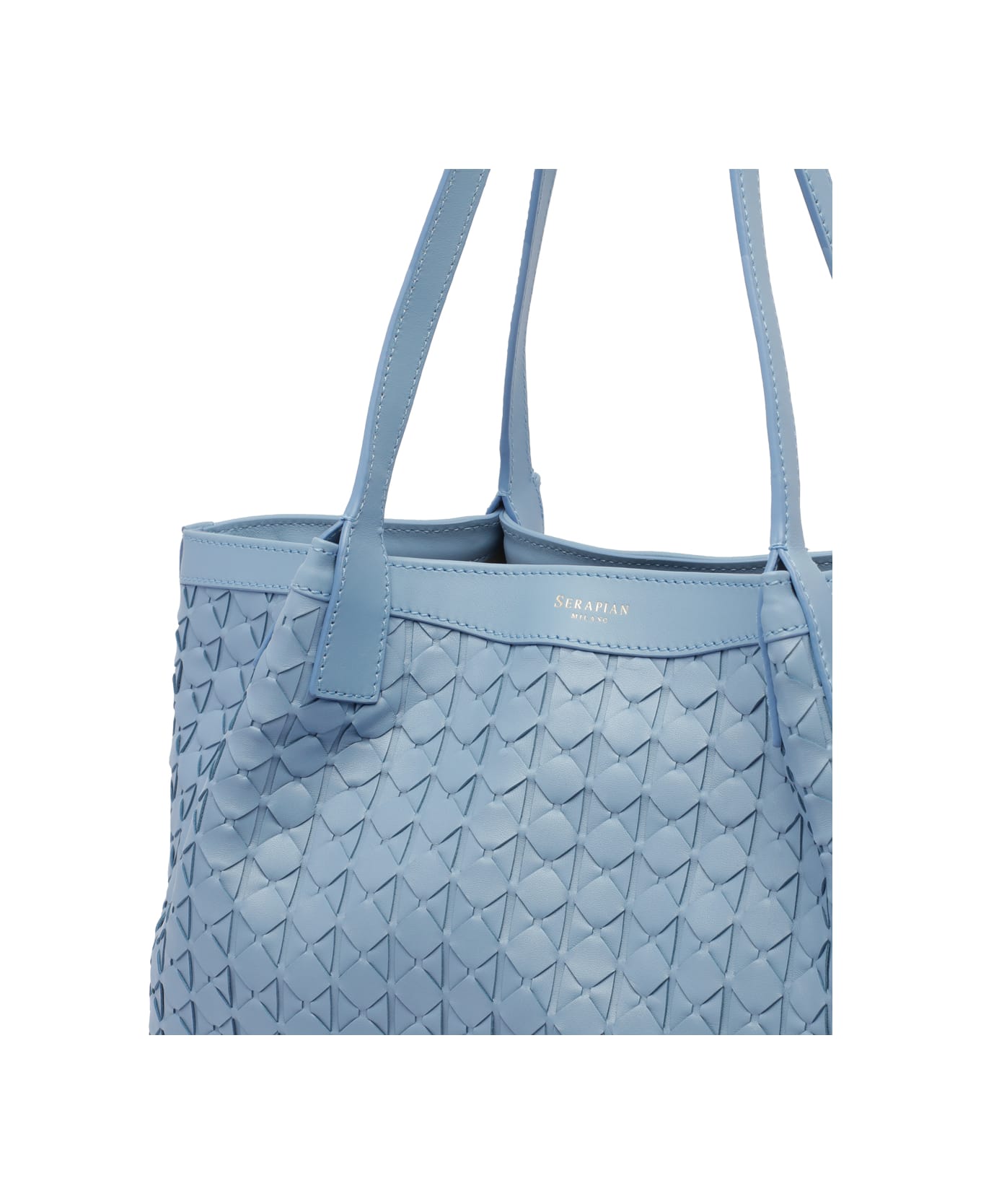 Serapian Small Secret Mosaico Tote Bag - Blue