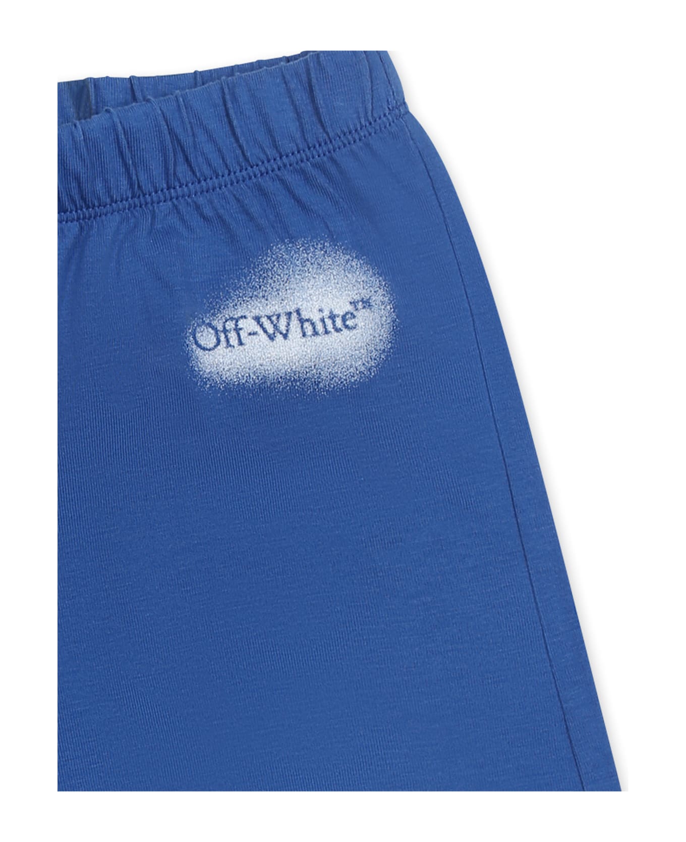 Off-White Blue Shorts For Baby Boy With Logo - Blue White