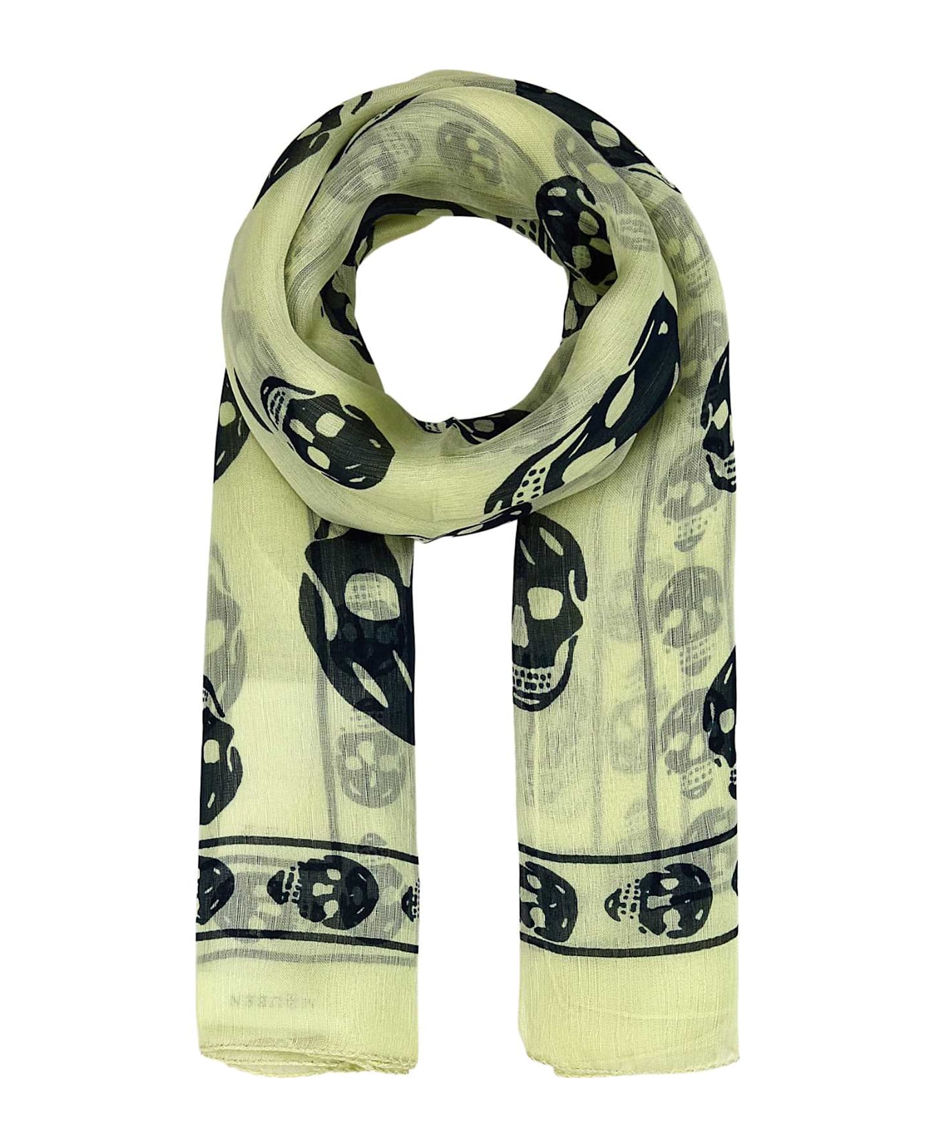 Alexander McQueen Printed Silk Foulard - PEARNAVY