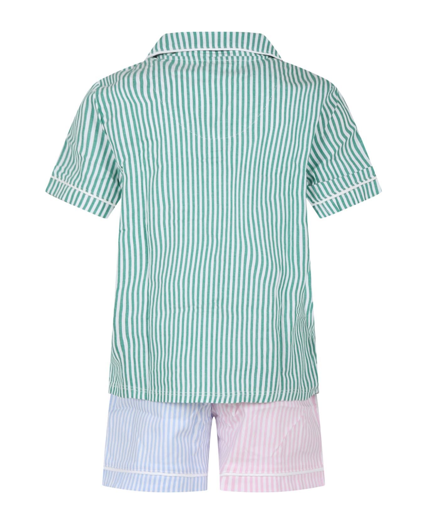 Ralph Lauren Multicolor Cotton Pajamas For Girl With Pony - Multicolor