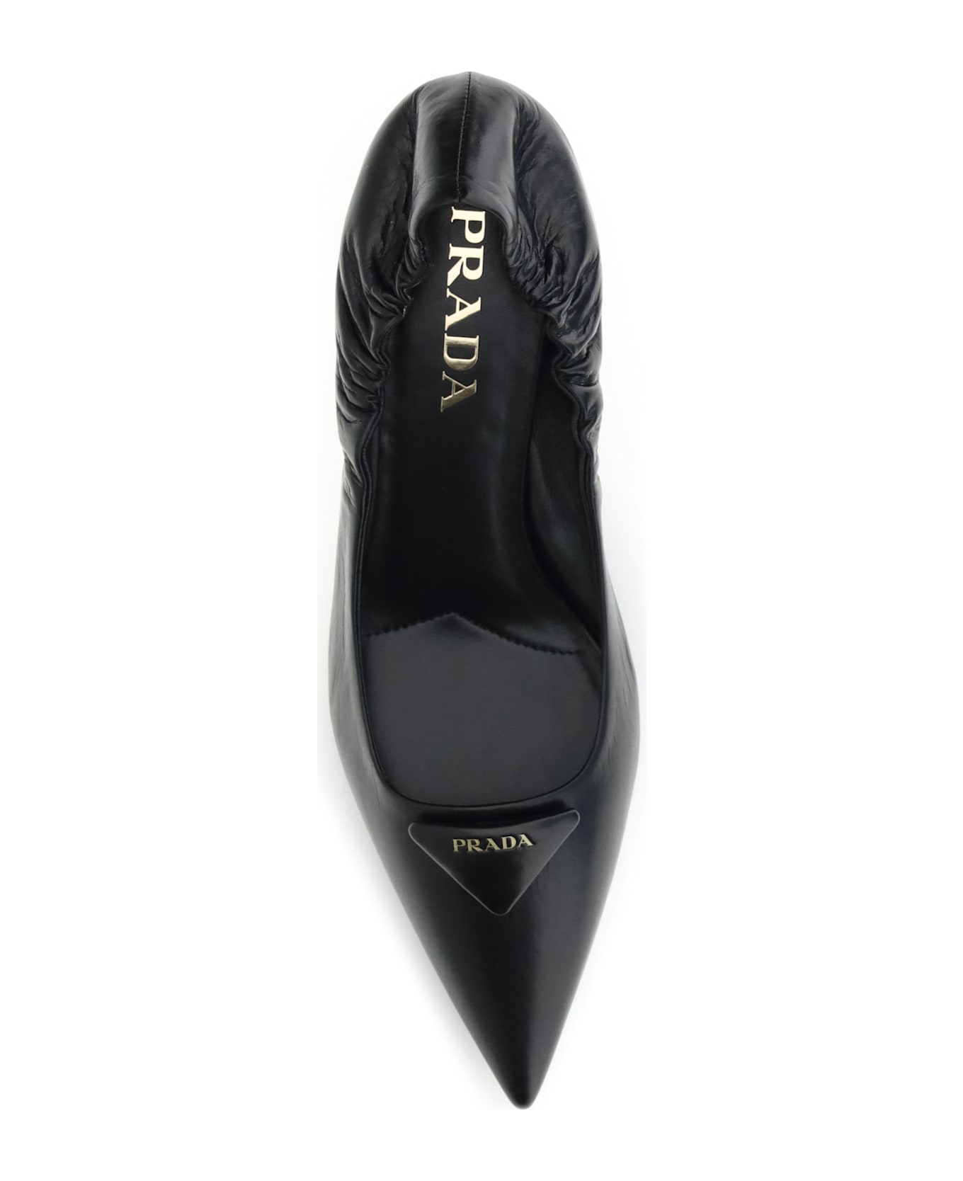 Prada Leather Logo Pumps - Black