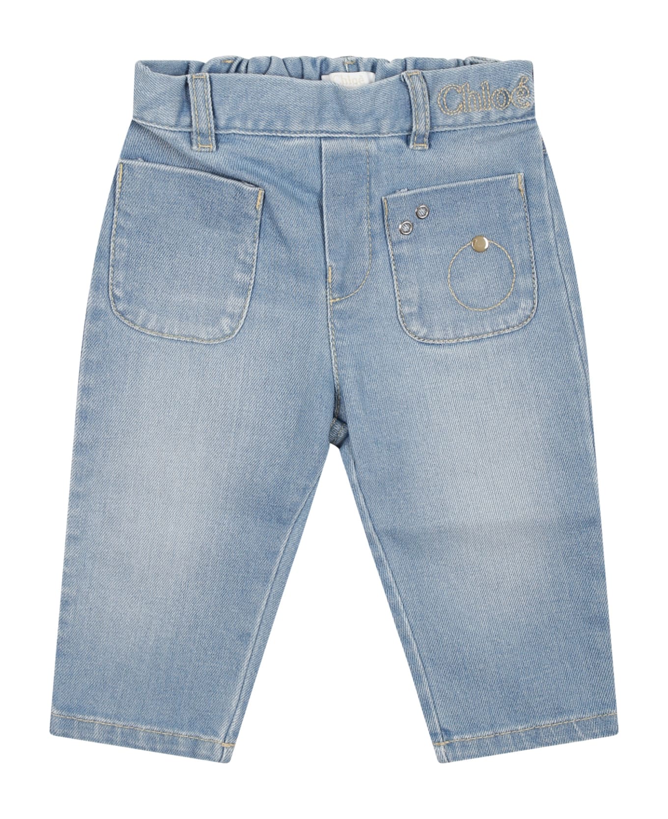 Chloé Denim Jeans For Baby Girl - Denim