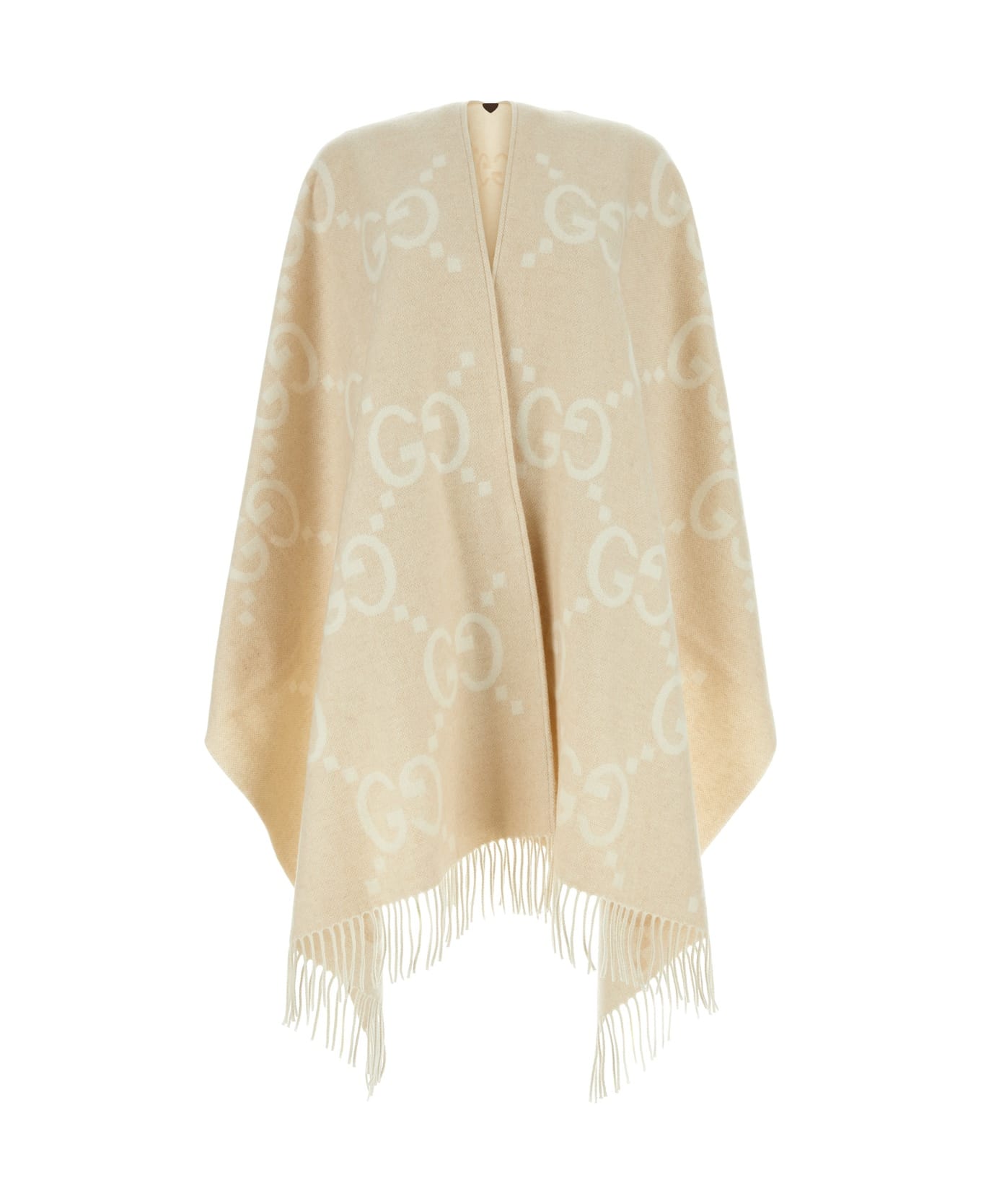 Gucci Embroidered Cashmere Reversible Cape - CAMELWHITE