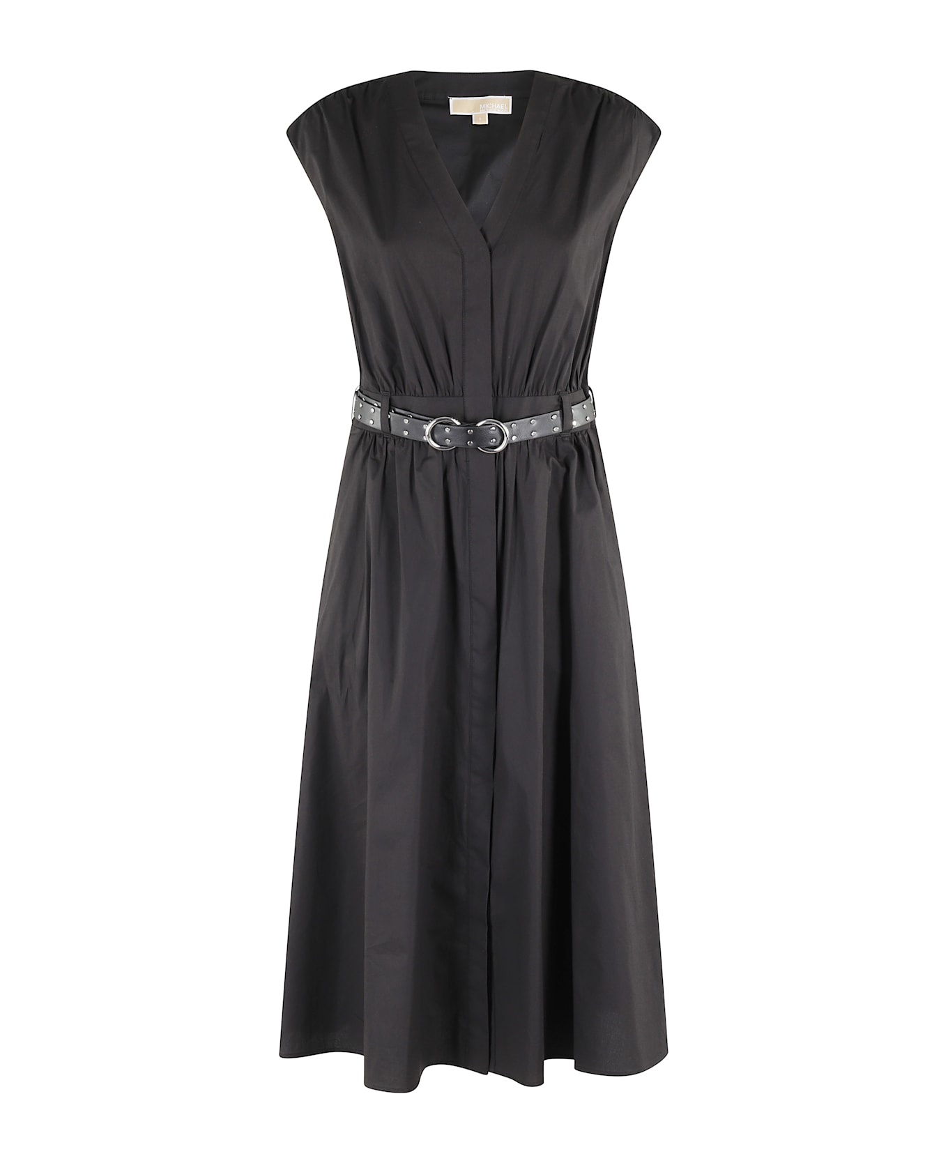 MICHAEL Michael Kors Cotton Popeline Midi Dress Dress - Black