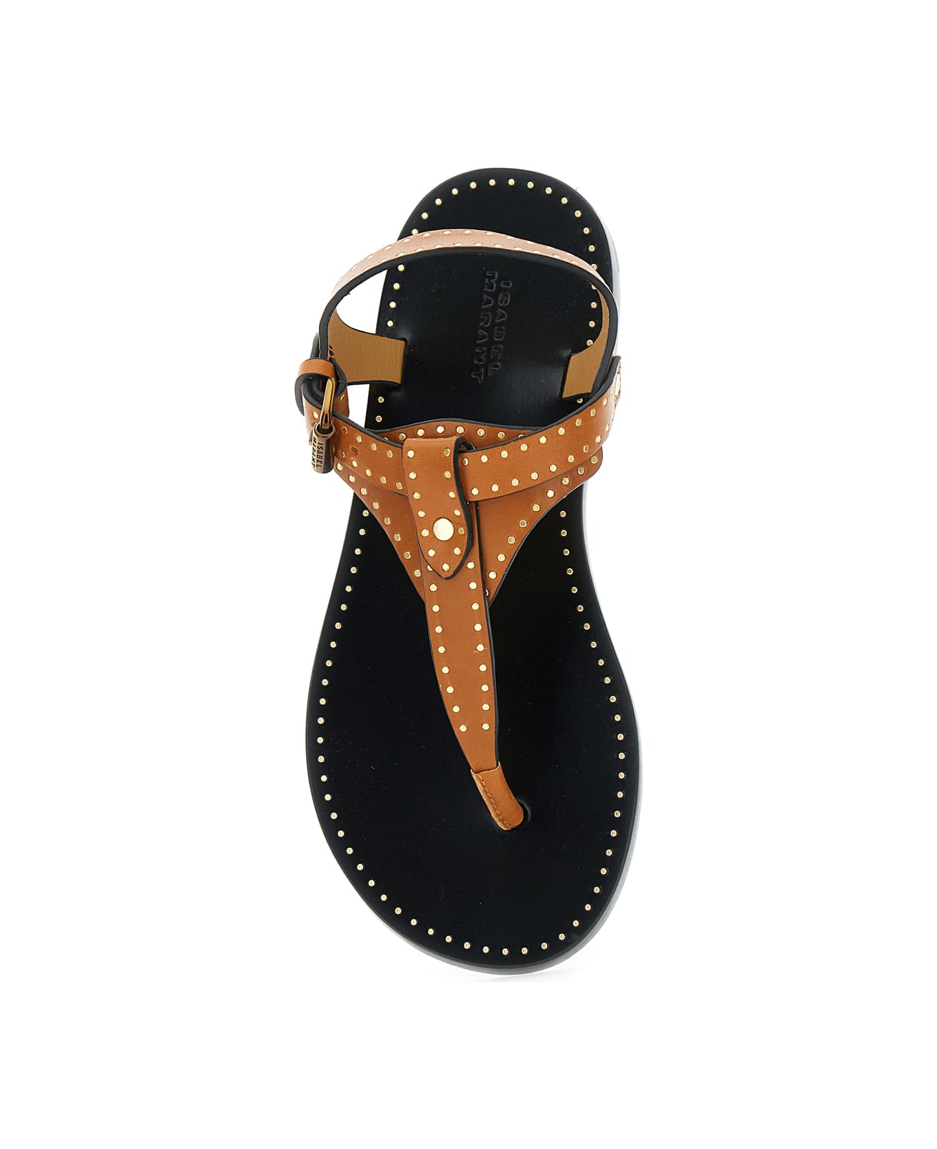 Isabel Marant 'jooni' Brown Sandals With Buckle Closure And Metal Studs In Leather Woman - Brown