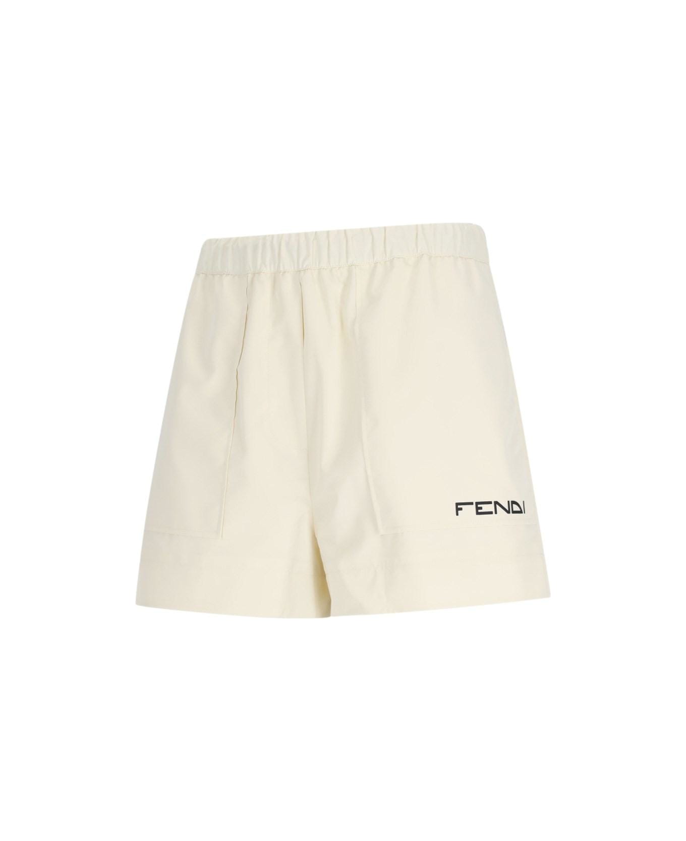 Fendi Logo Track Shorts - Shell ボトムス