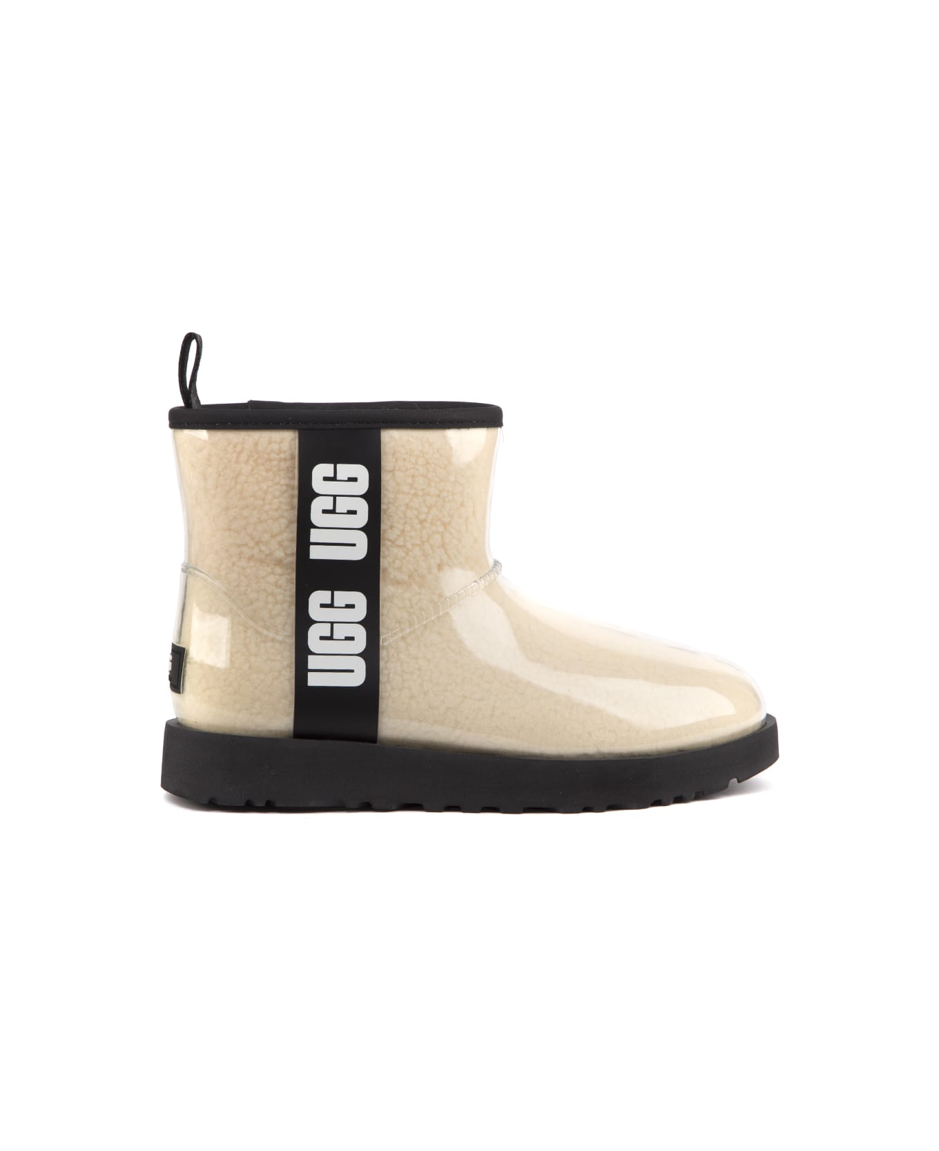 UGG W Classic Mini Ankle Boots With Side Logo - Natural / Black ブーツ