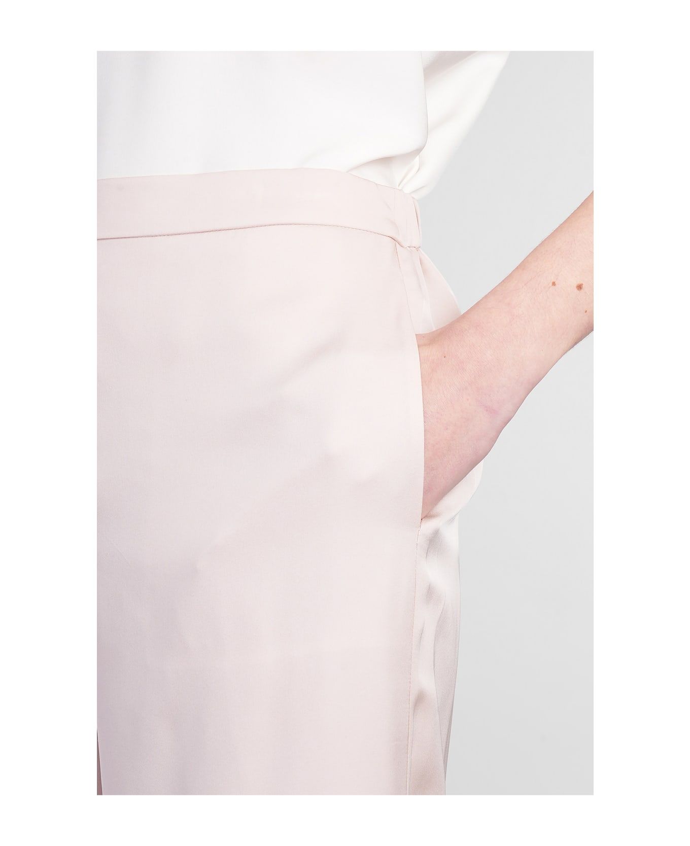 Theory Pants In Rose-pink Silk - rose-pink