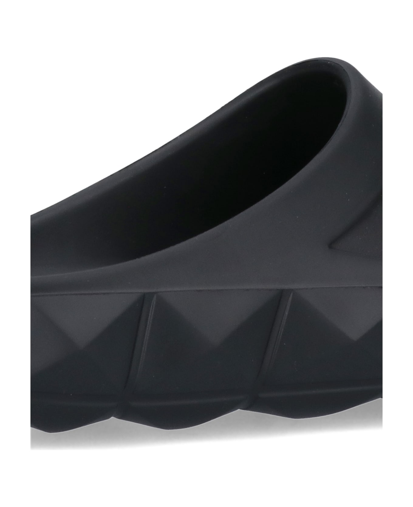 Valentino Garavani - Roman Stud Turtle Rubber Slides - black