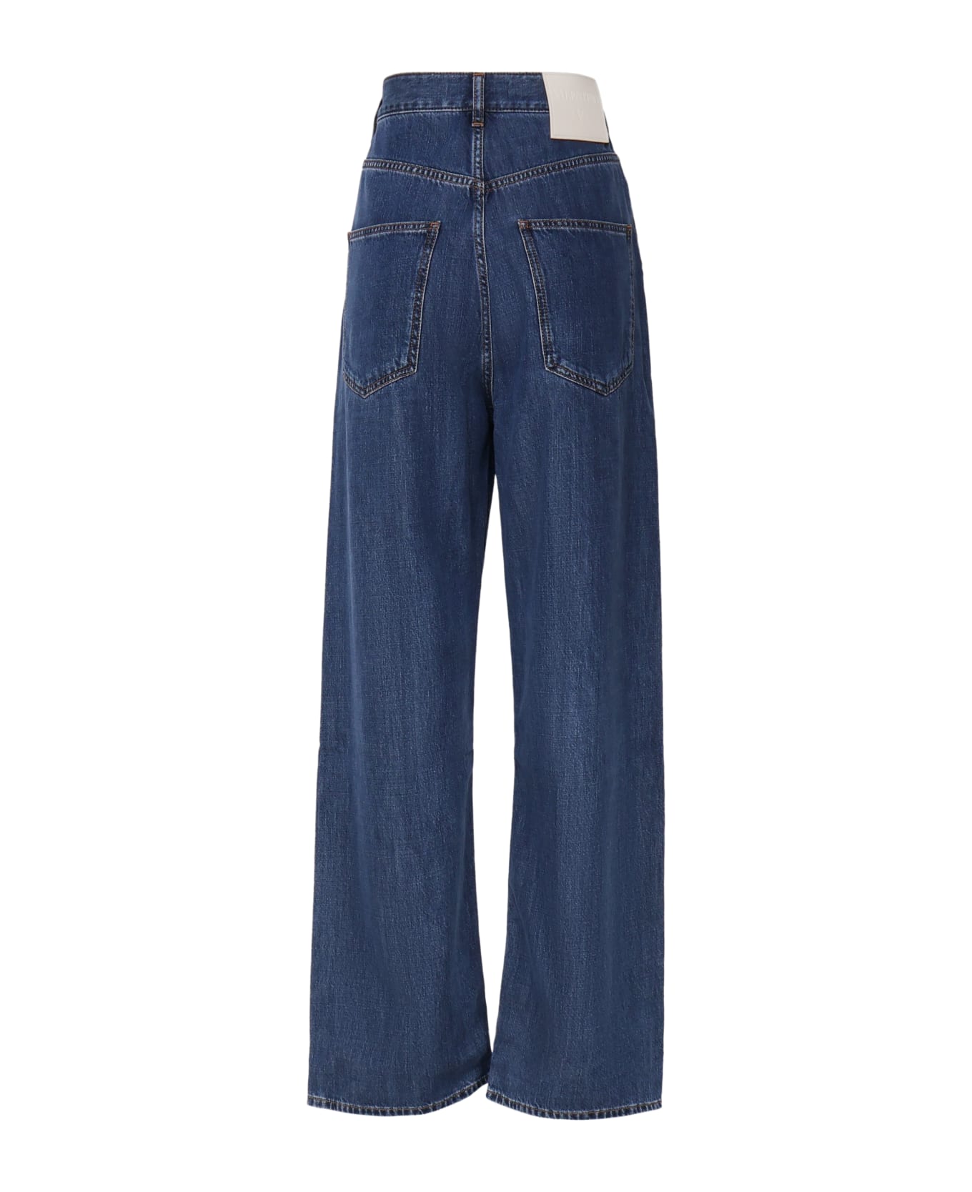 Valentino Garavani Wide Leg High-waisted Jeans - MEDIUM BLUE DENIM