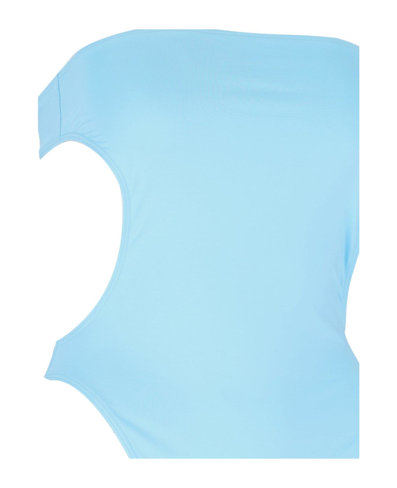 Saint Laurent Shiny Strapless Cut-out Swimsuit - Azzurro