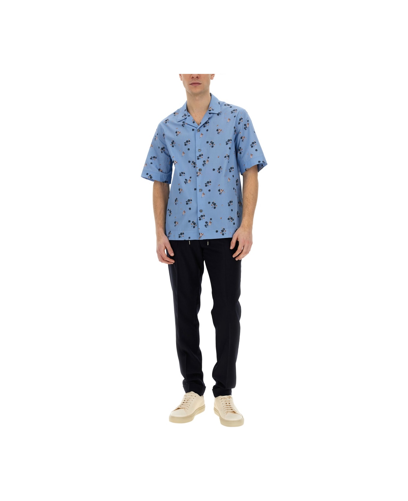 Paul Smith Shirt With Floral Pattern - AZURE