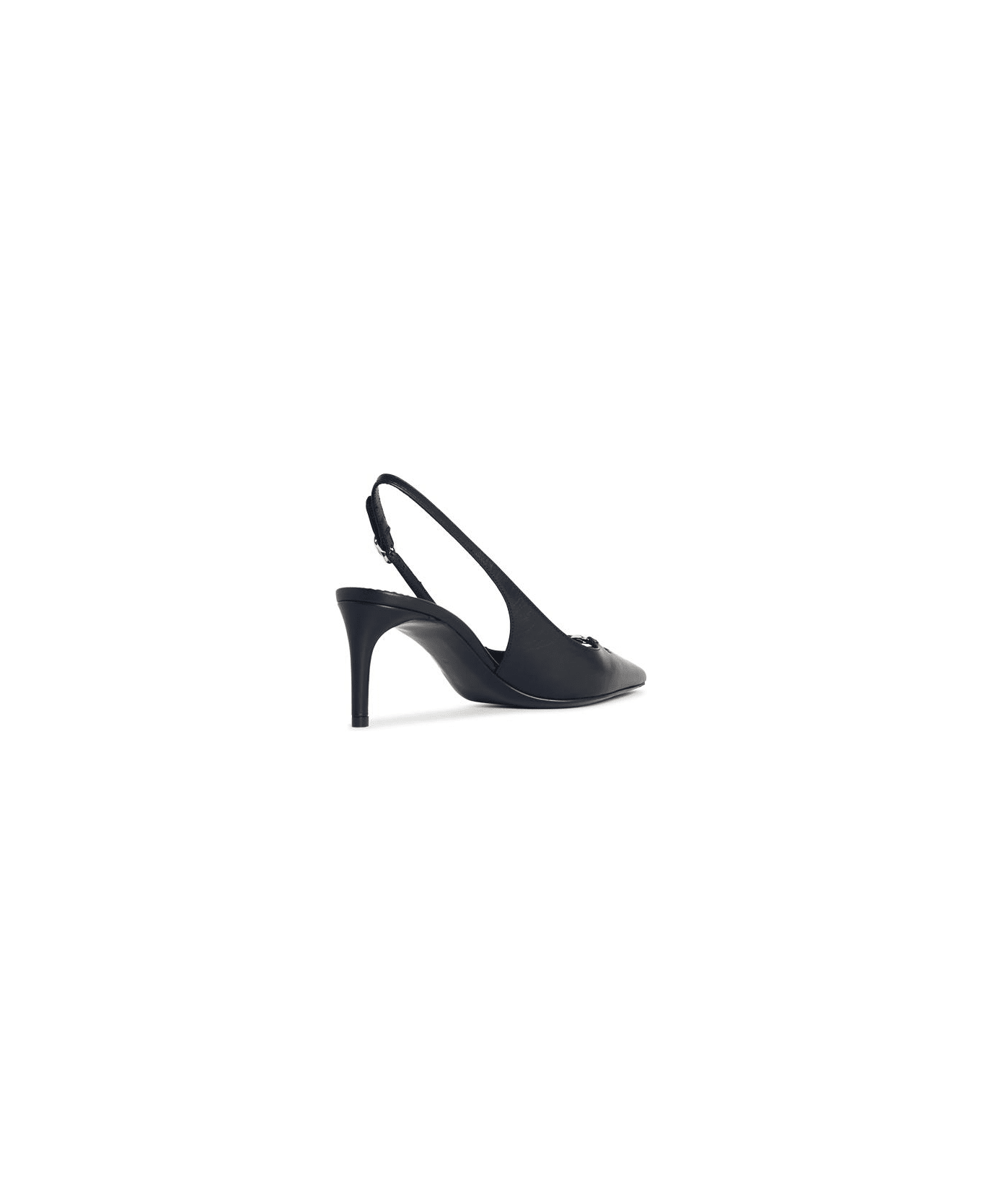 Dolce 
Gabbana Black Leather Slingbacks - Nero
