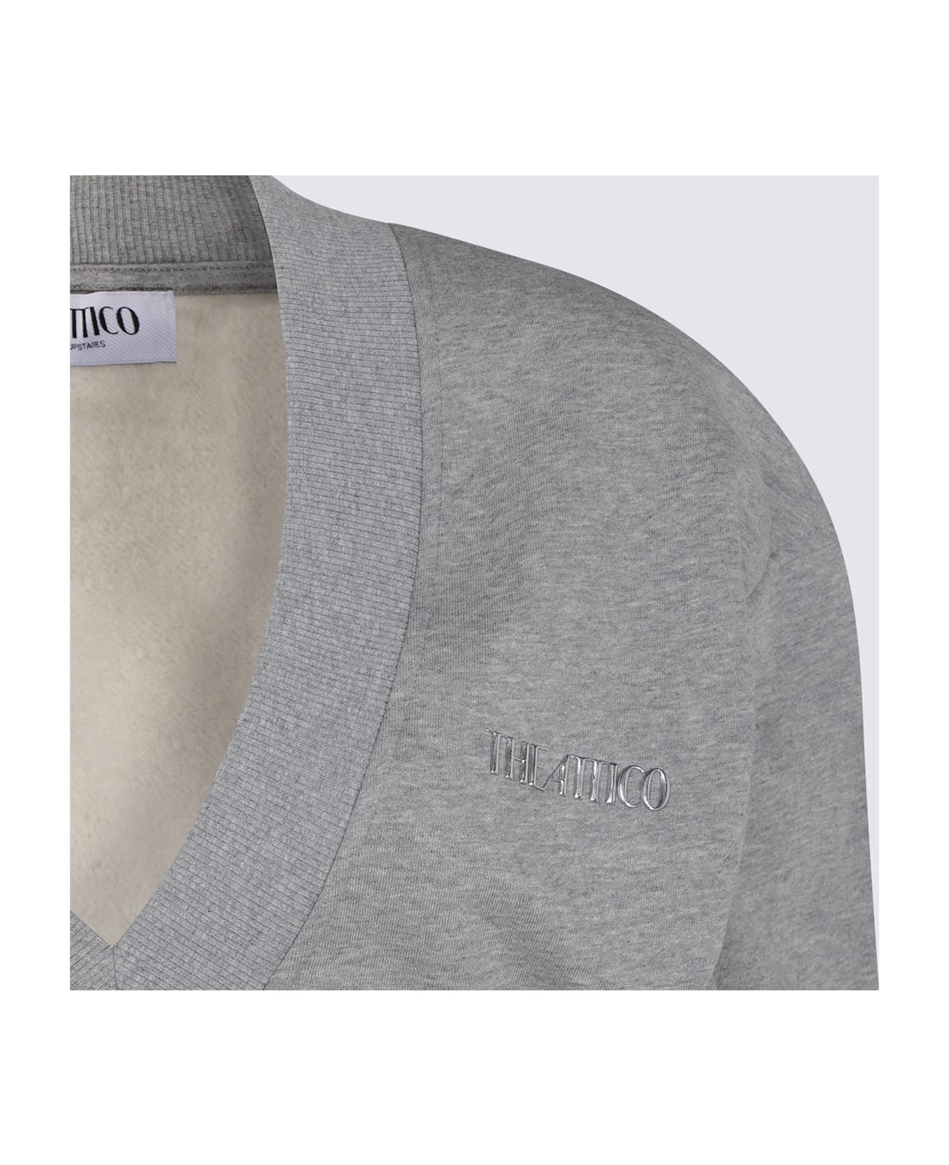 The Attico Grey Cotton Mini Dress - MELANGE GREY