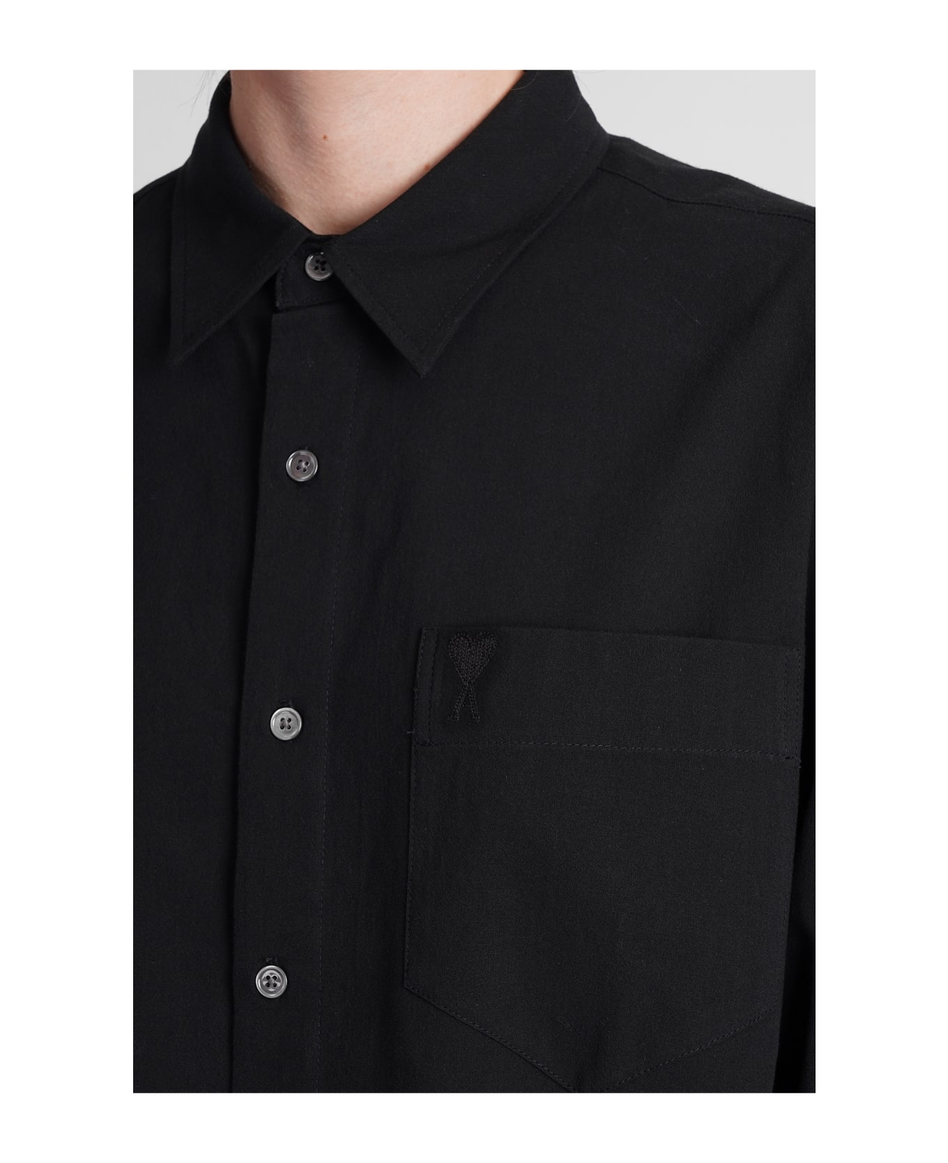 Ami Alexandre Mattiussi Shirt In Black Cotton - black