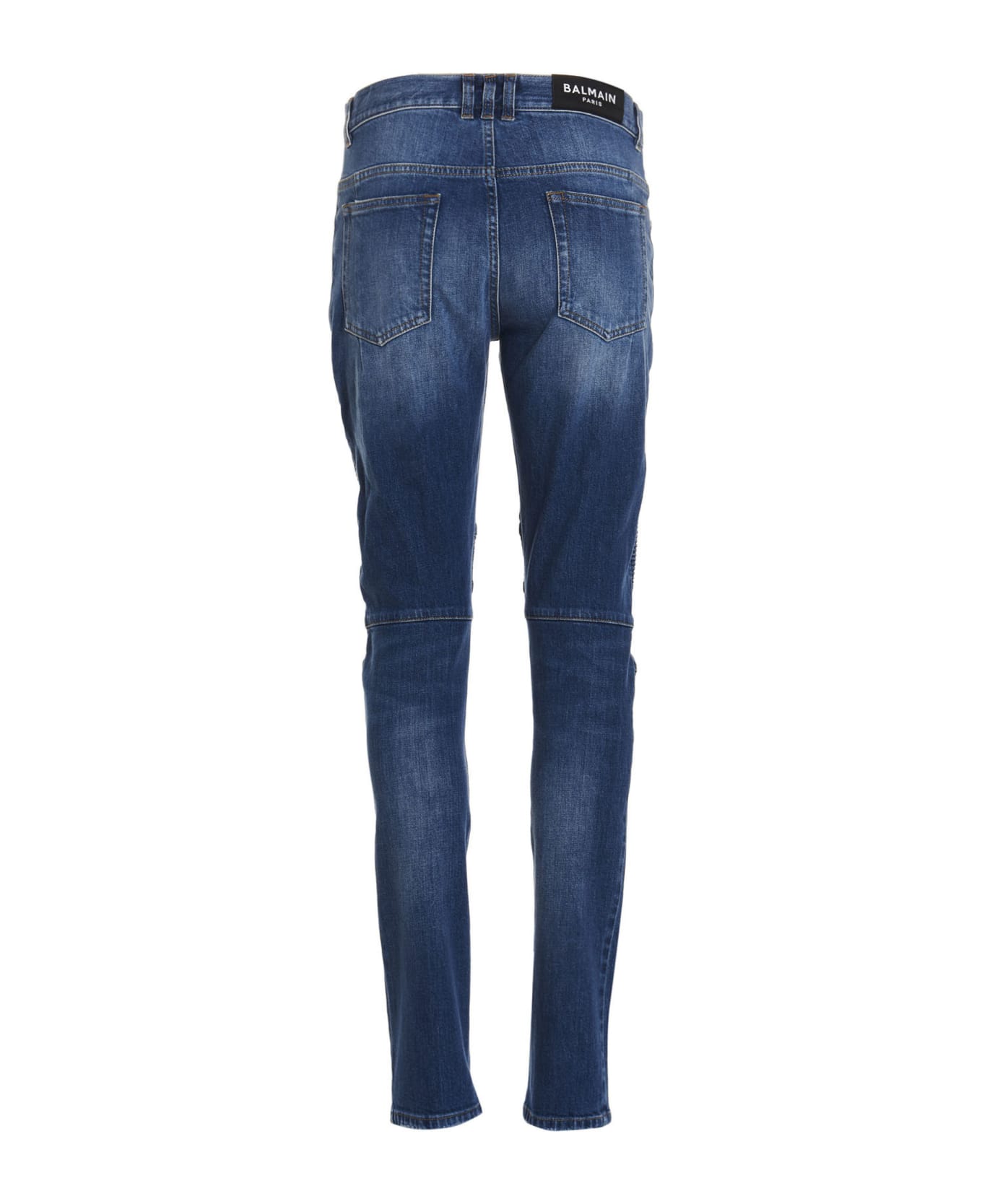 Balmain Zip Detail Jeans - Blue