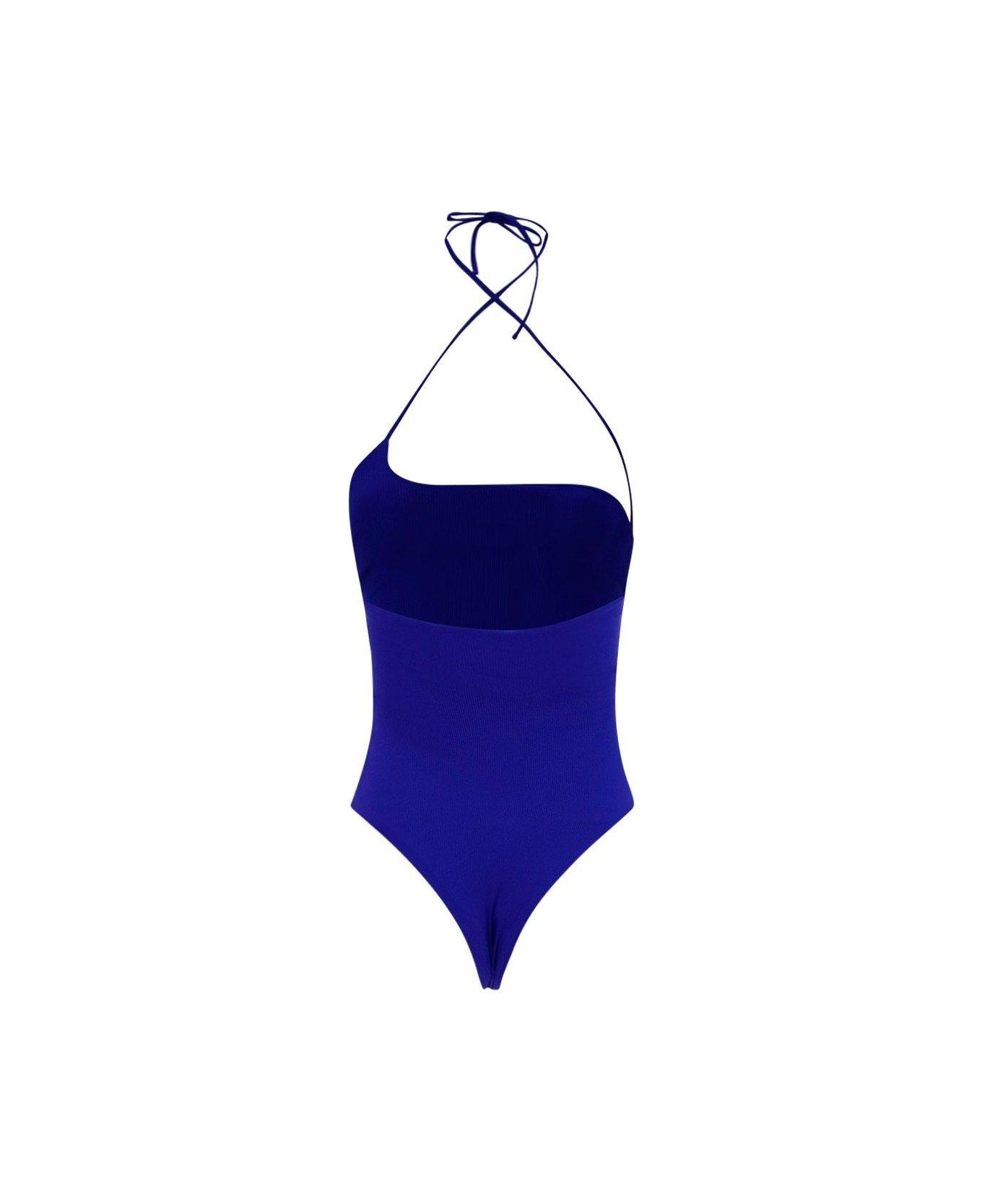 The Attico Logo Detail One-piece Swimsuit - BLUE