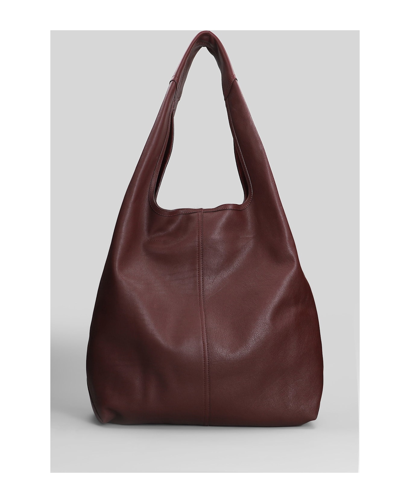 Ami Alexandre Mattiussi Etienne Hobo Bag Tote In Bordeaux Leather - bordeaux