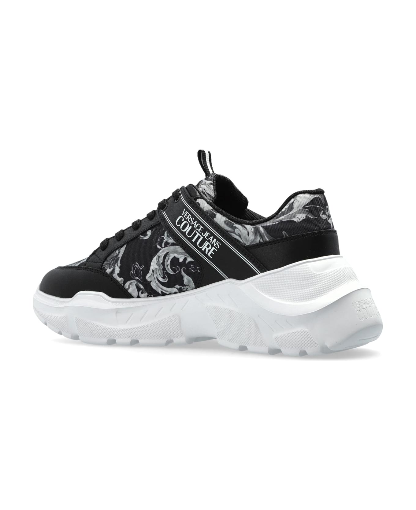 Versace Jeans Couture Sports Shoes With 'barocco' Print - Black