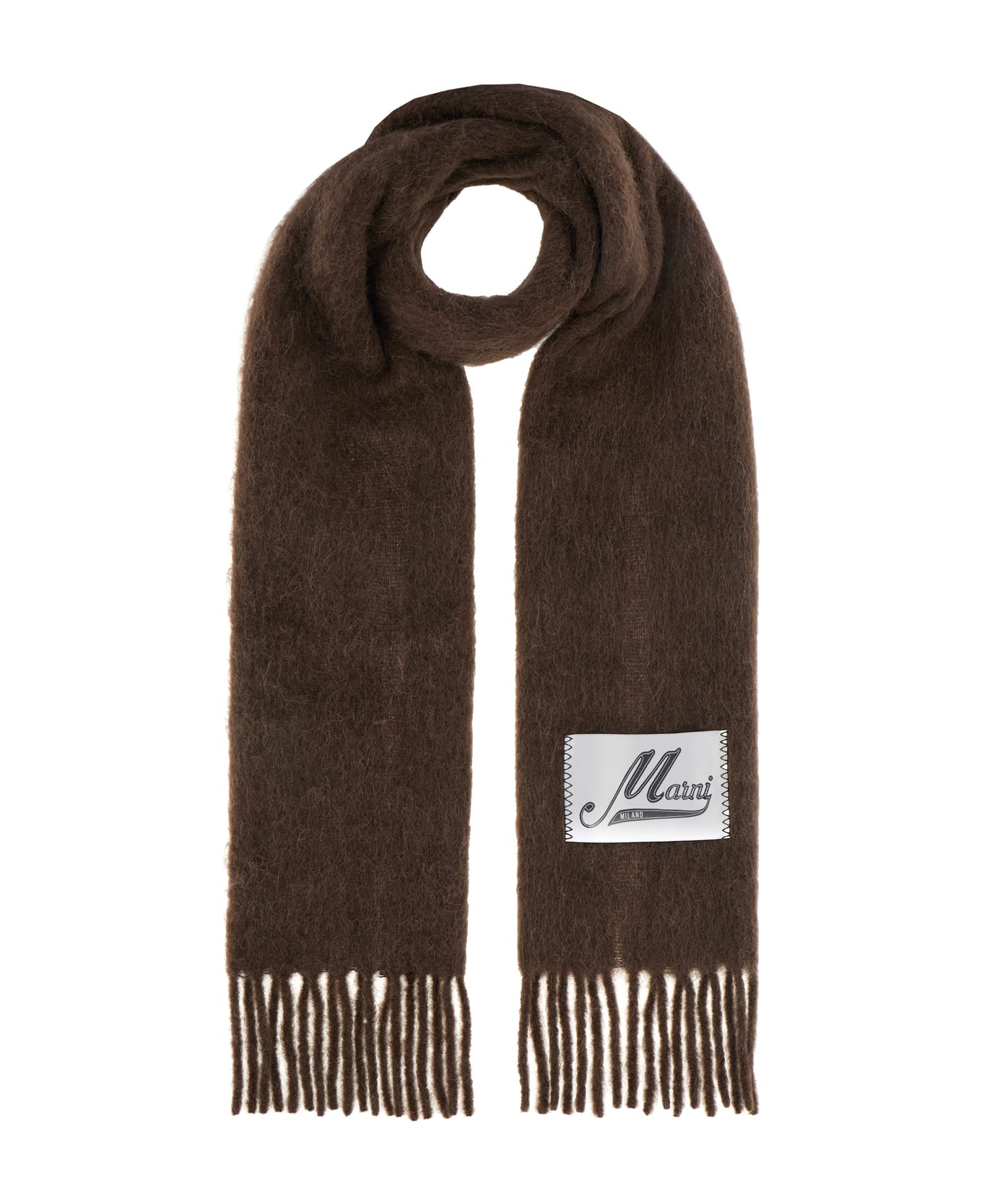 Marni Chocolate Alpaca Blend Scarf - MAROON