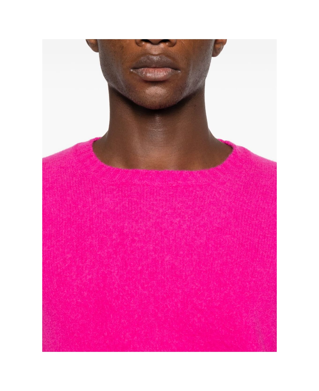 Drumohr Crewneck Sweater, Long Sleeves, Fuchsia - Fuchsia