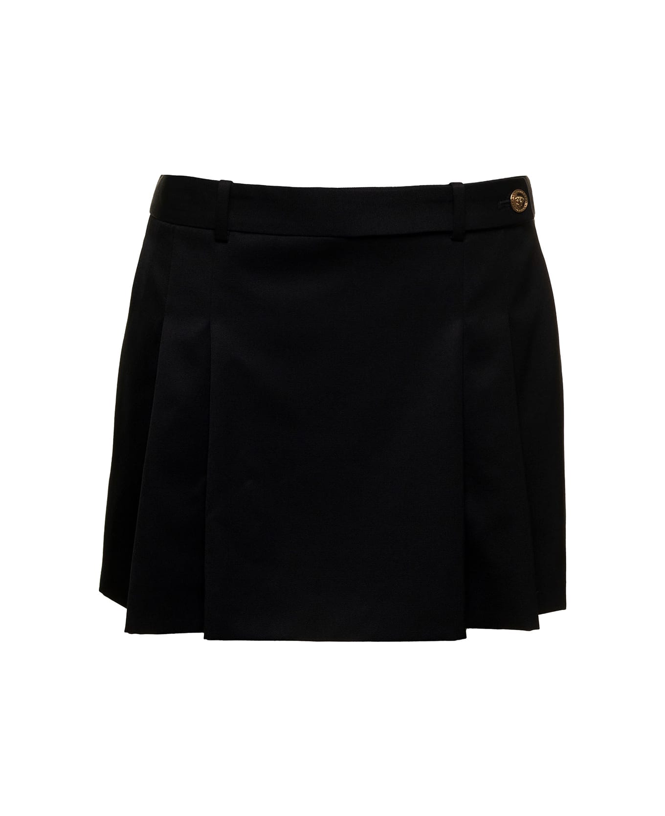 Versace Pleated Mini Skirt - Black