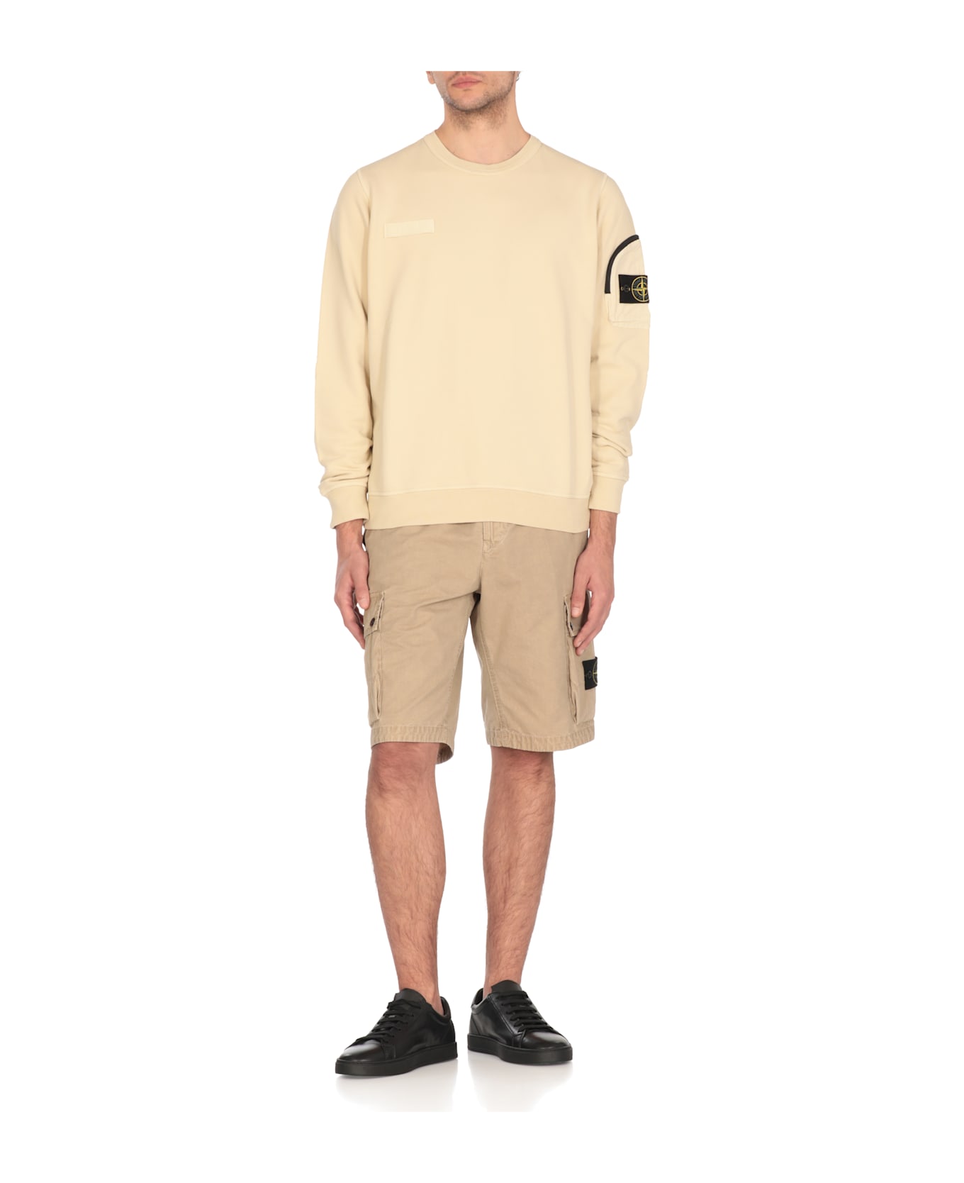 Stone Island Logoed Bermuda Shorts - Beige