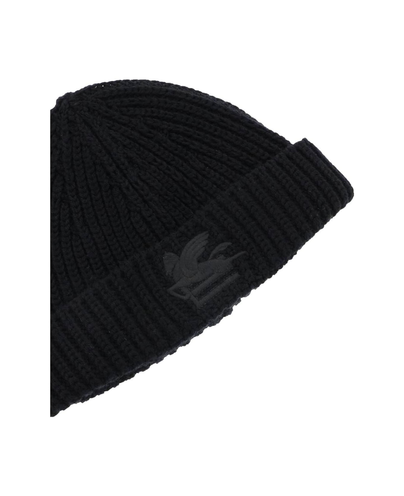Etro Ribbed Wool Beanie - Nero 帽子