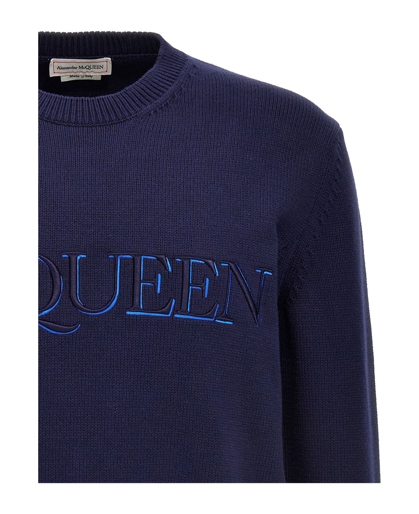 Alexander McQueen Mcqueen Embroidered Sweater - Midnb Galac Blue