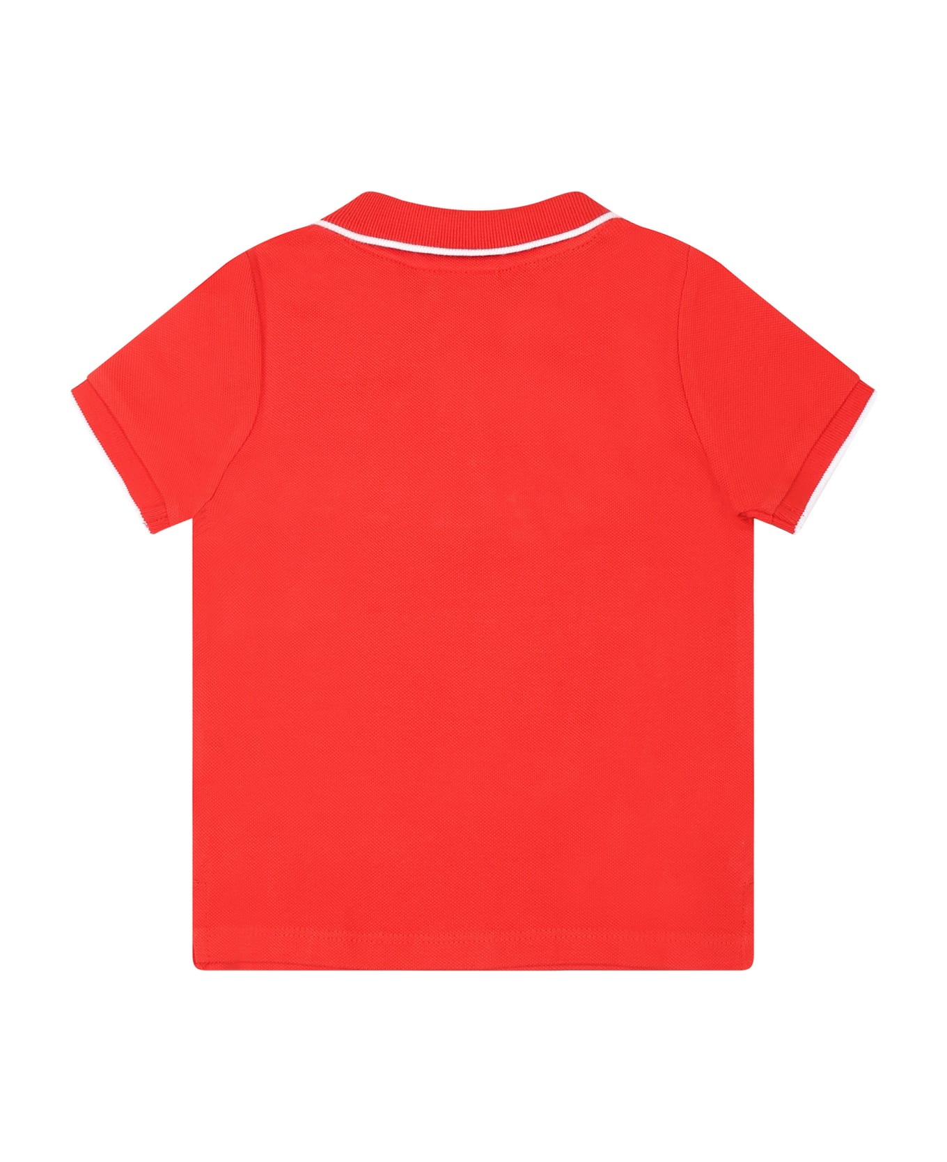 Hugo Boss Red Polo Shirt For Baby Boy With Logo - Red