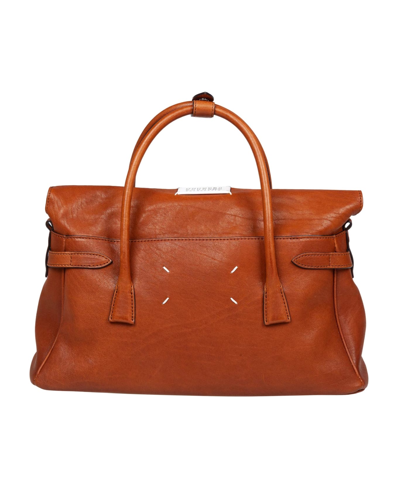 Maison Margiela 5ac Handbag In Vintage Cognac Leather - Cognac