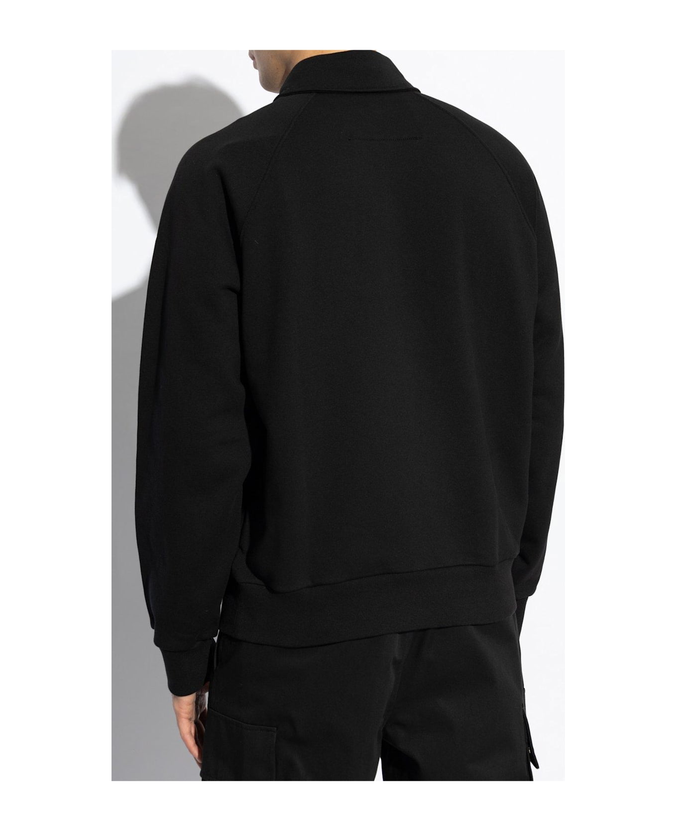 Givenchy Logo Embroidered Collared Sweatshirt - Black