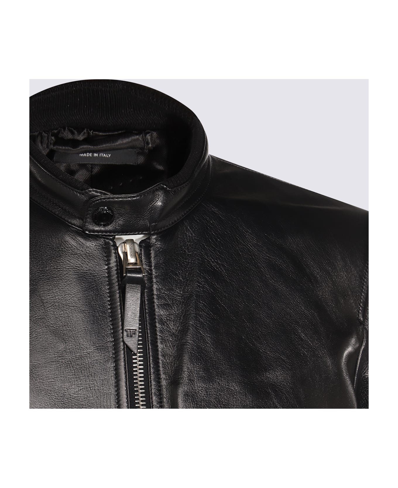 Tom Ford Black Leather Jacket - Black