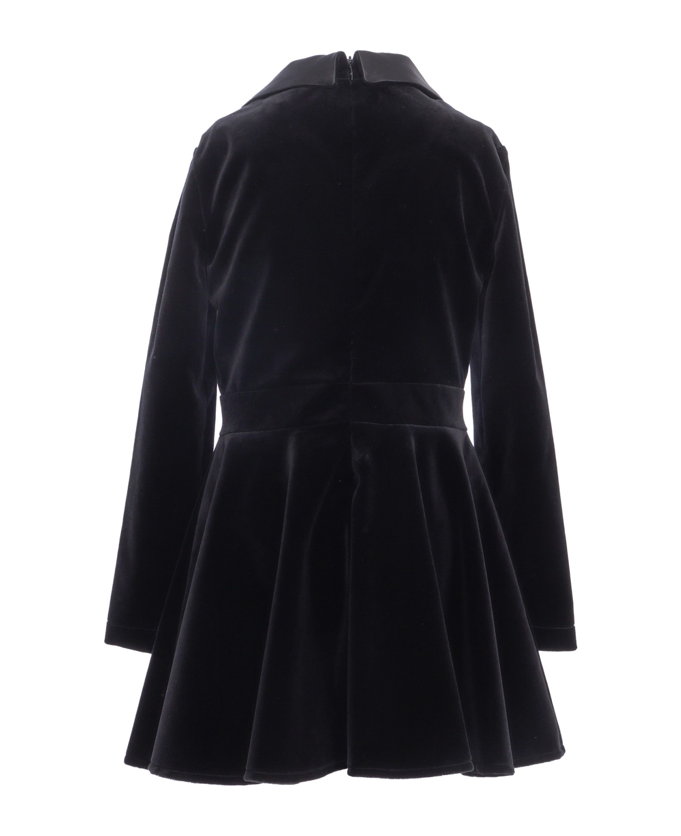 Elisabetta Franchi La Mia Bambina Tuxedo-effect Dress - BLACK