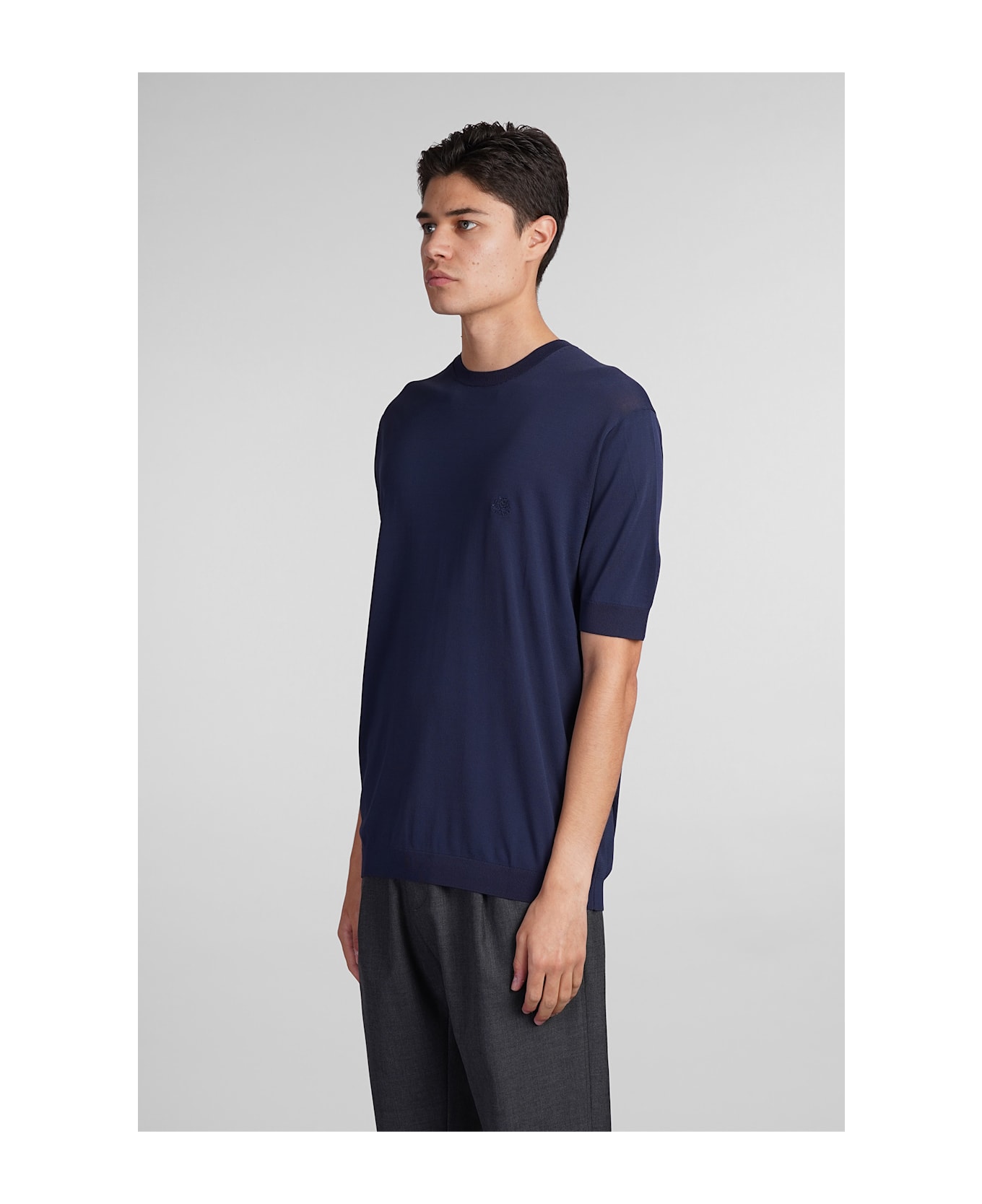 Low Brand K186 T-shirt In Blue Viscose - blue