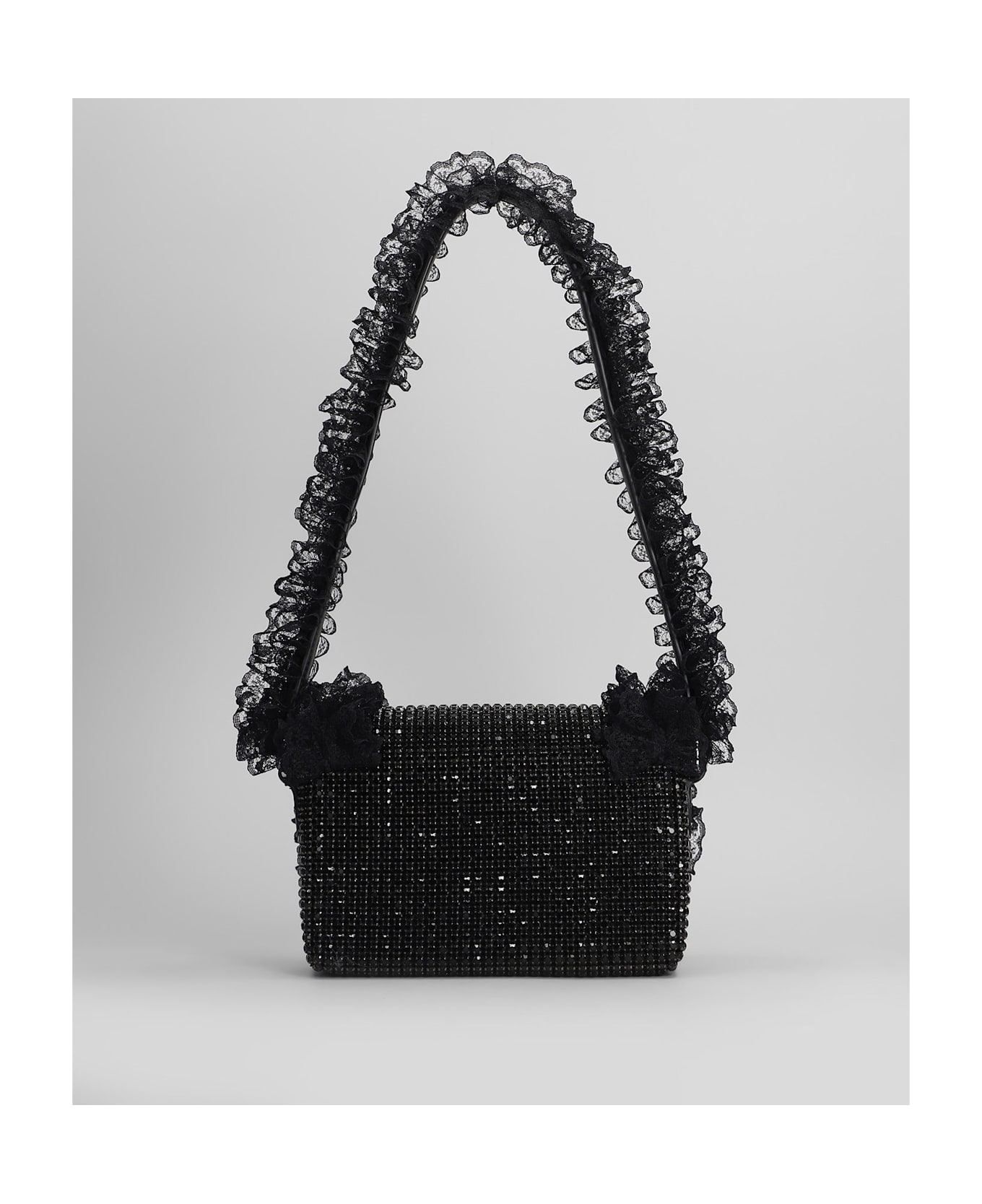 self-portrait Shoulder Bag In Black Polyester - black
