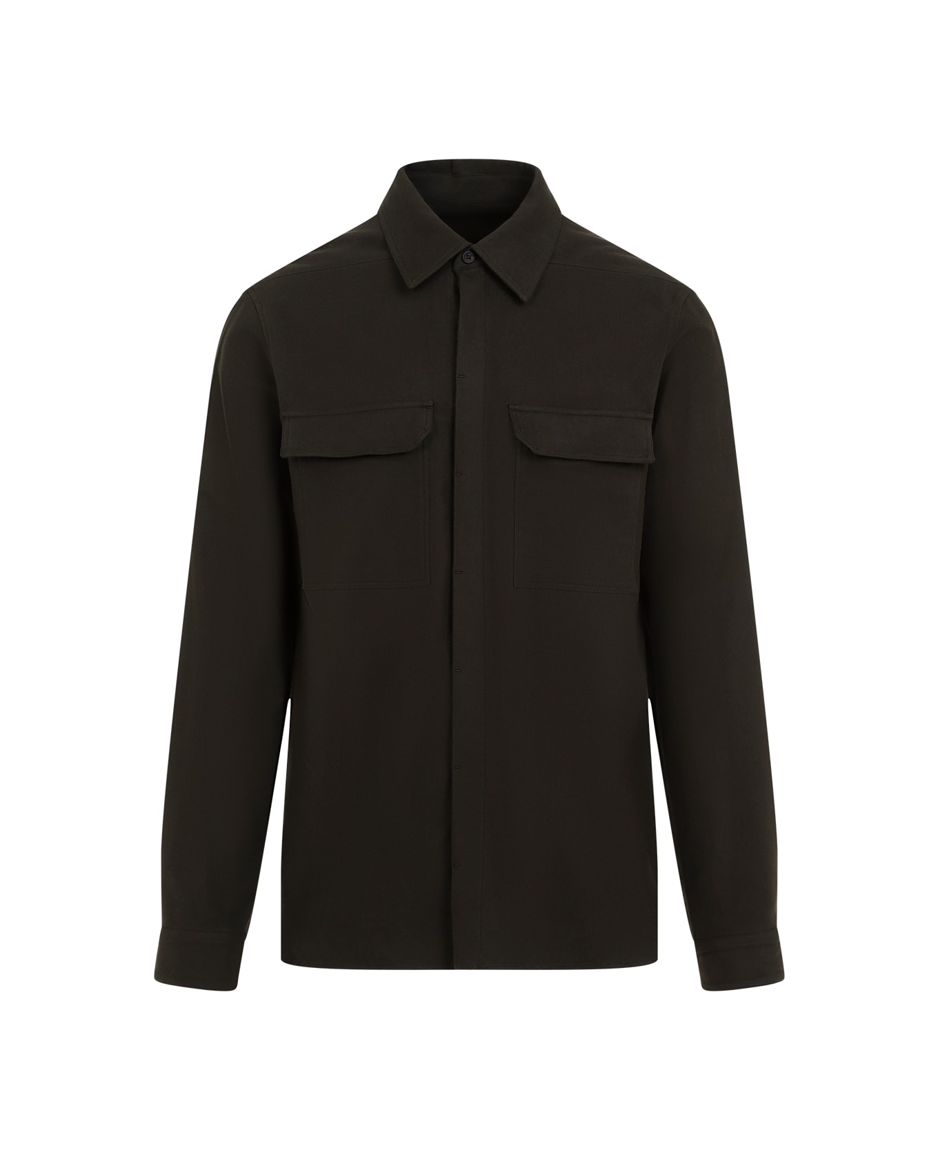 Rick Owens Button-detailed Long-sleeve Shirt - Forest