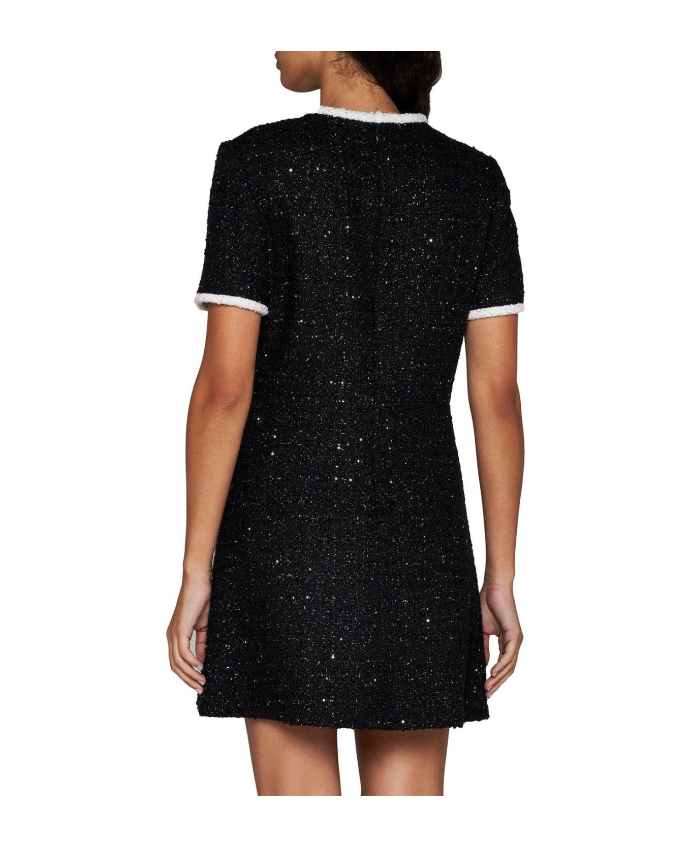 Valentino Crewneck Short-sleeved Mini Dress - Black ワンピース＆ドレス